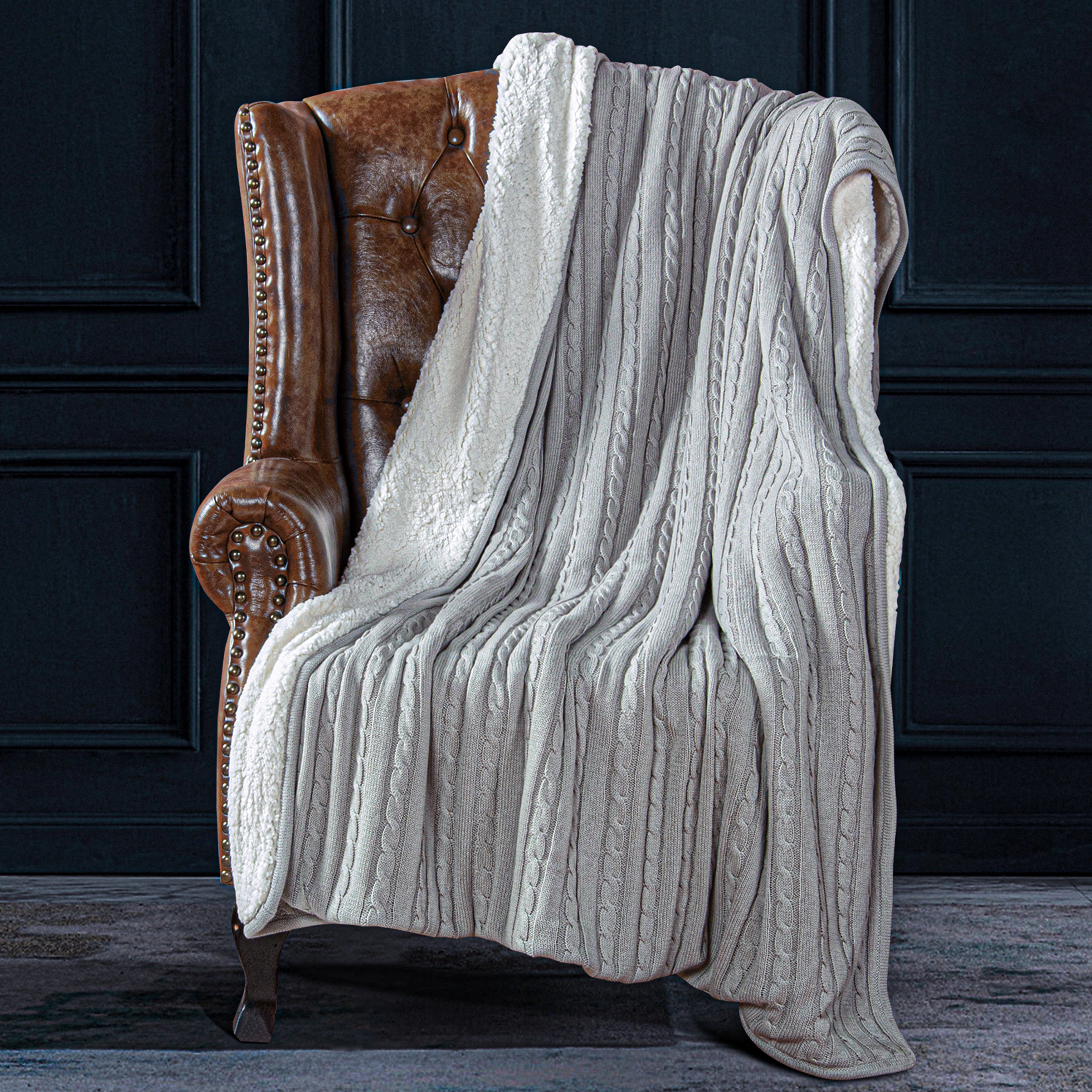 Fluffy Cotton Knitted Blanket, Skin-friendly Throw