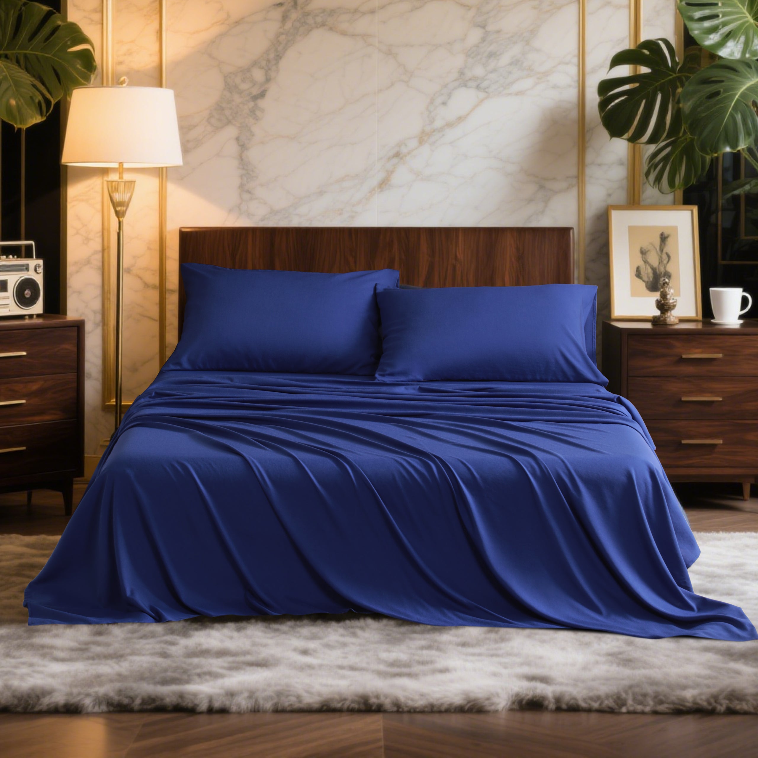 4-Pieces Queen Size Bamboo Bed Sheets Set