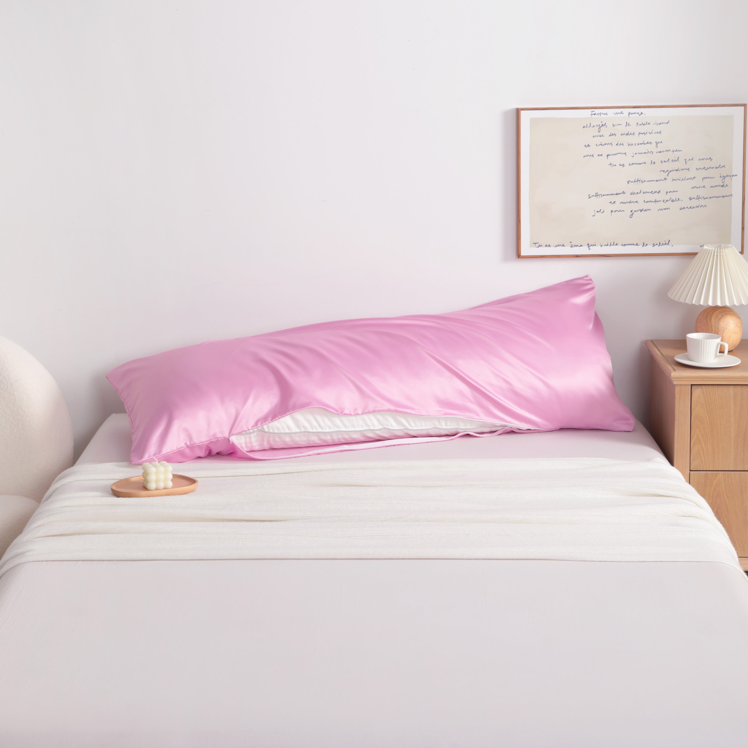 Silky Smooth Satin Body Pillowcase with Zipper, 20x54 Inches