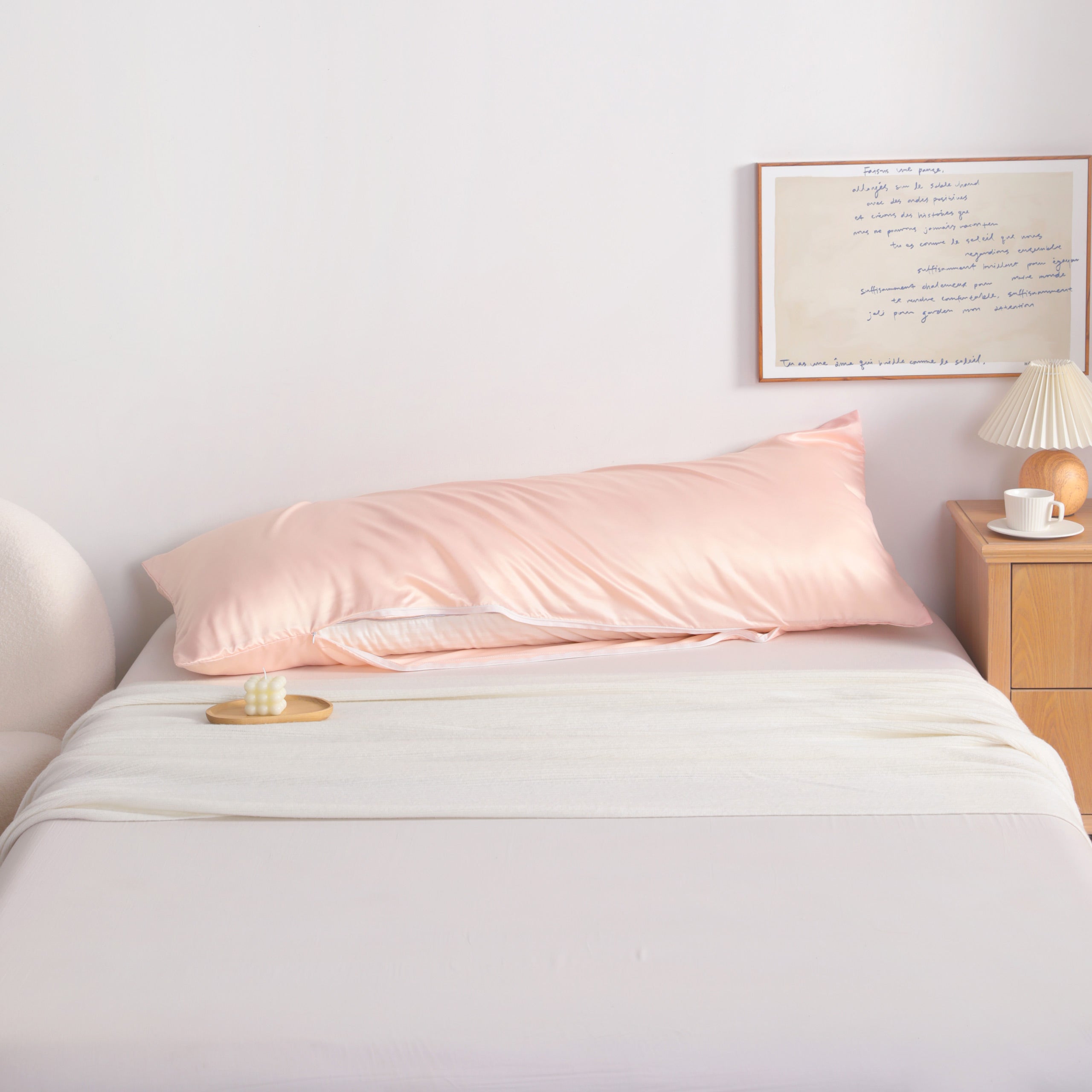 Silky Smooth Satin Body Pillowcase with Zipper, 20x54 Inches