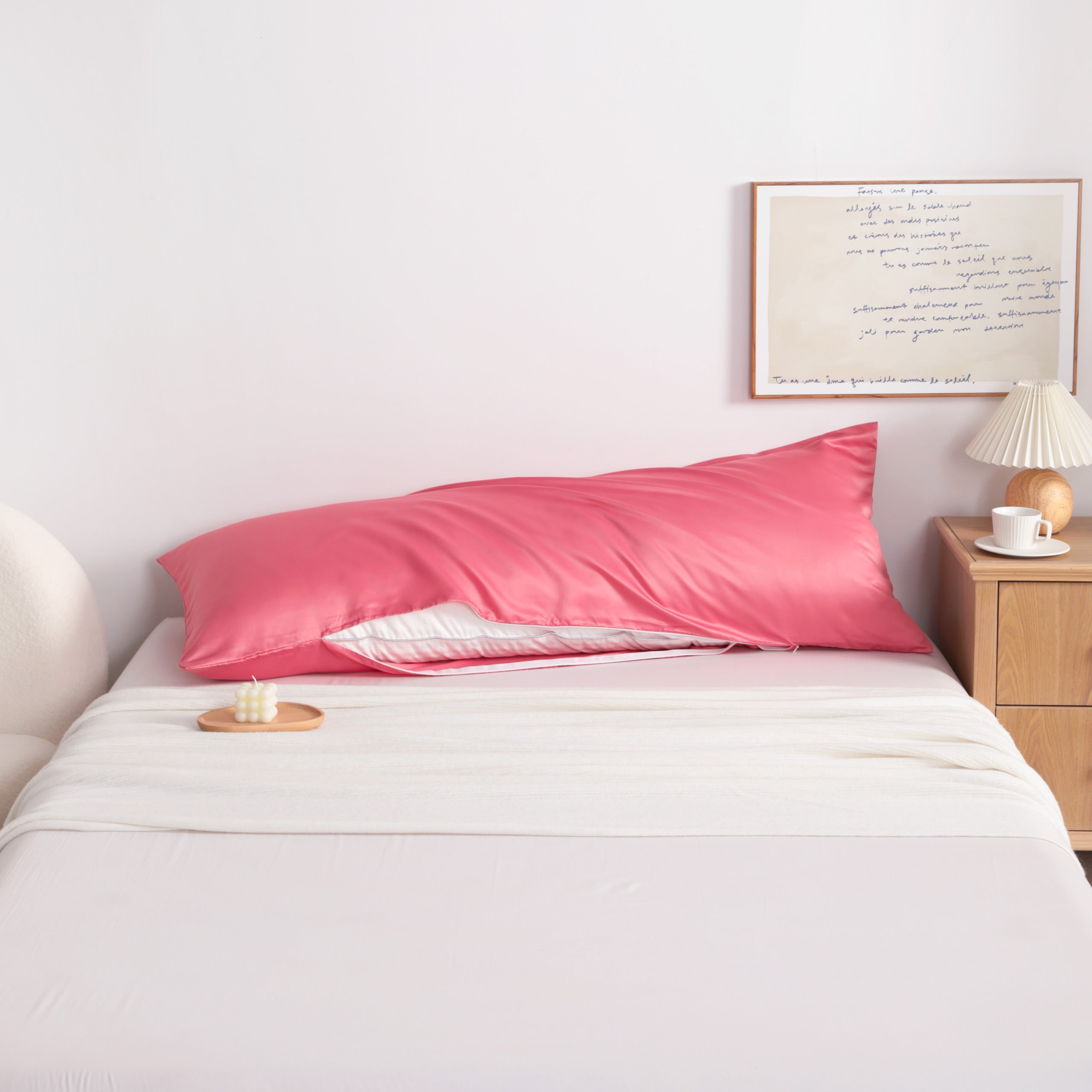 Silky Smooth Satin Body Pillowcase with Zipper, 20x54 Inches