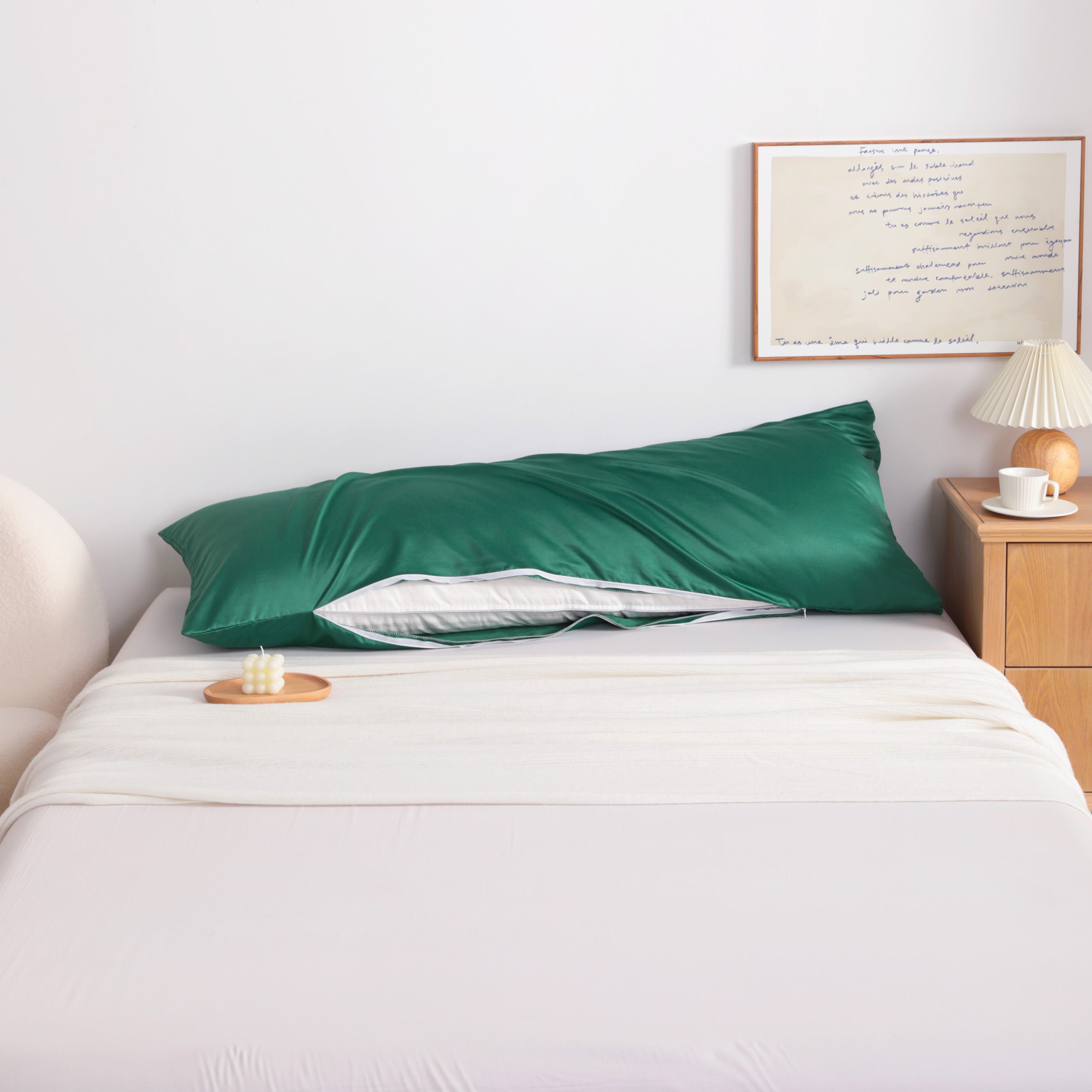 Silky Smooth Satin Body Pillowcase with Zipper, 20x54 Inches