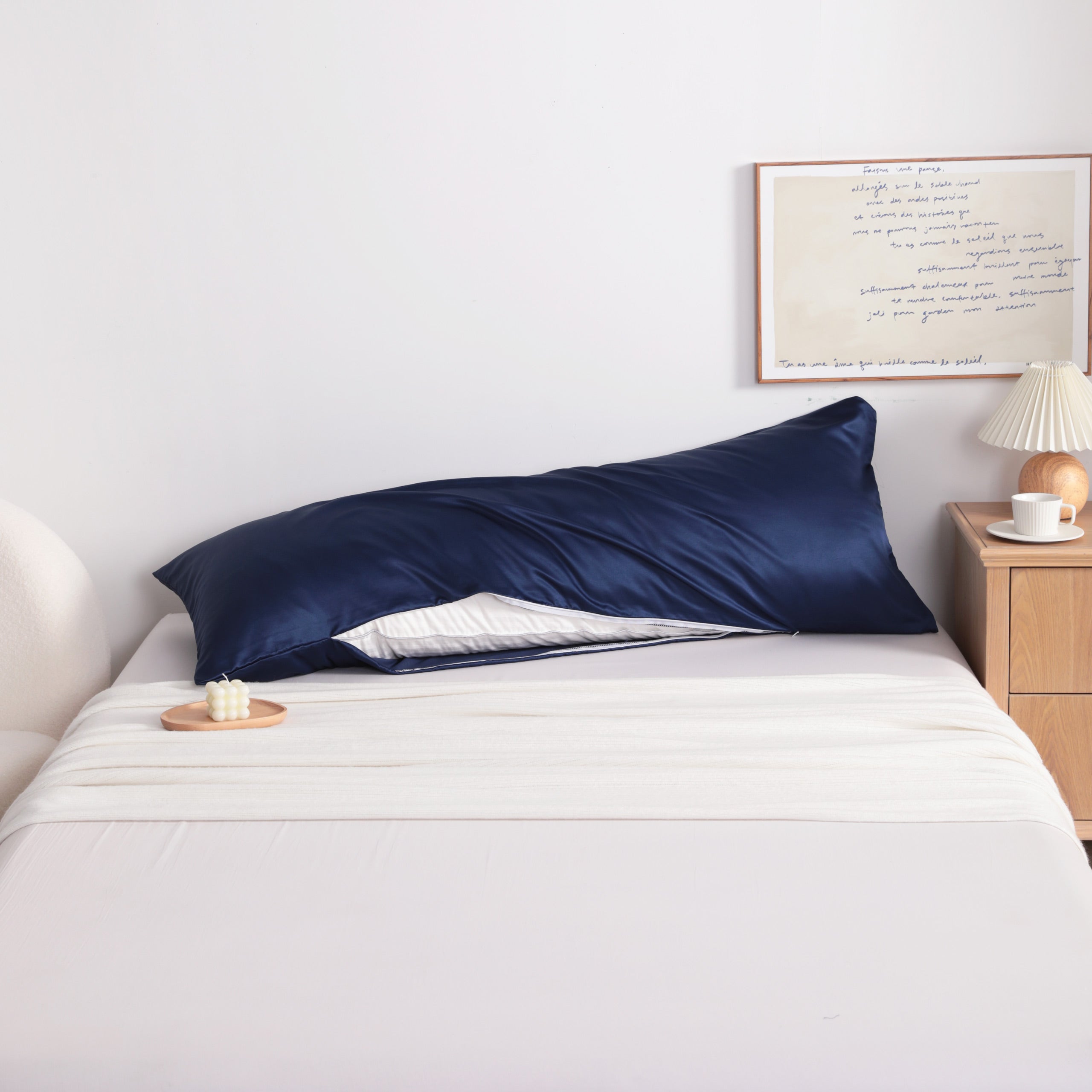 Silky Smooth Satin Body Pillowcase with Zipper, 20x54 Inches