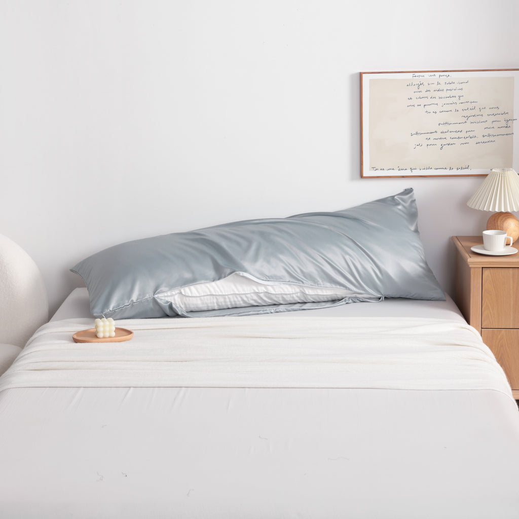 Silky Smooth Satin Body Pillowcase with Zipper, 20x54 Inches