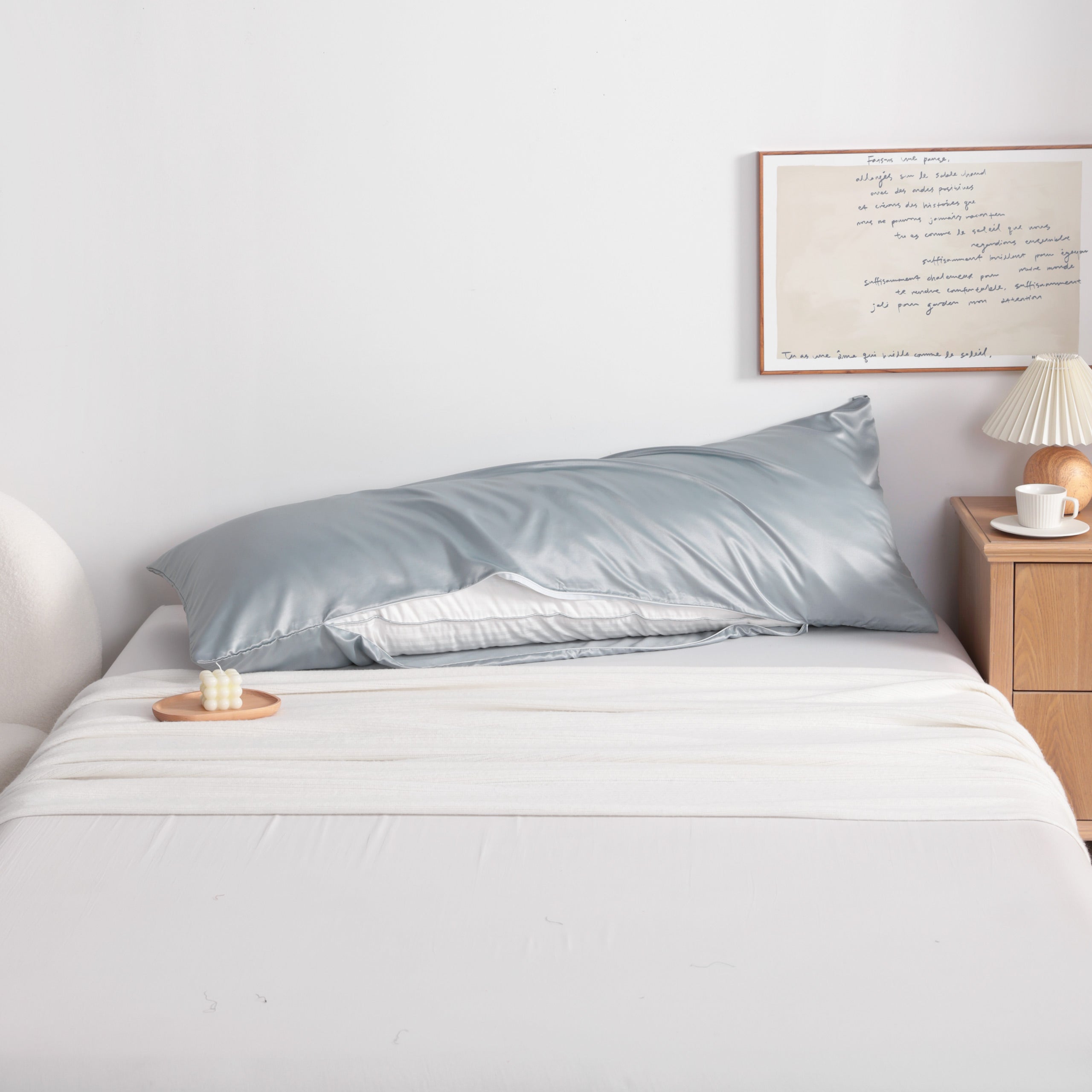 Silky Smooth Satin Body Pillowcase with Zipper, 20x54 Inches