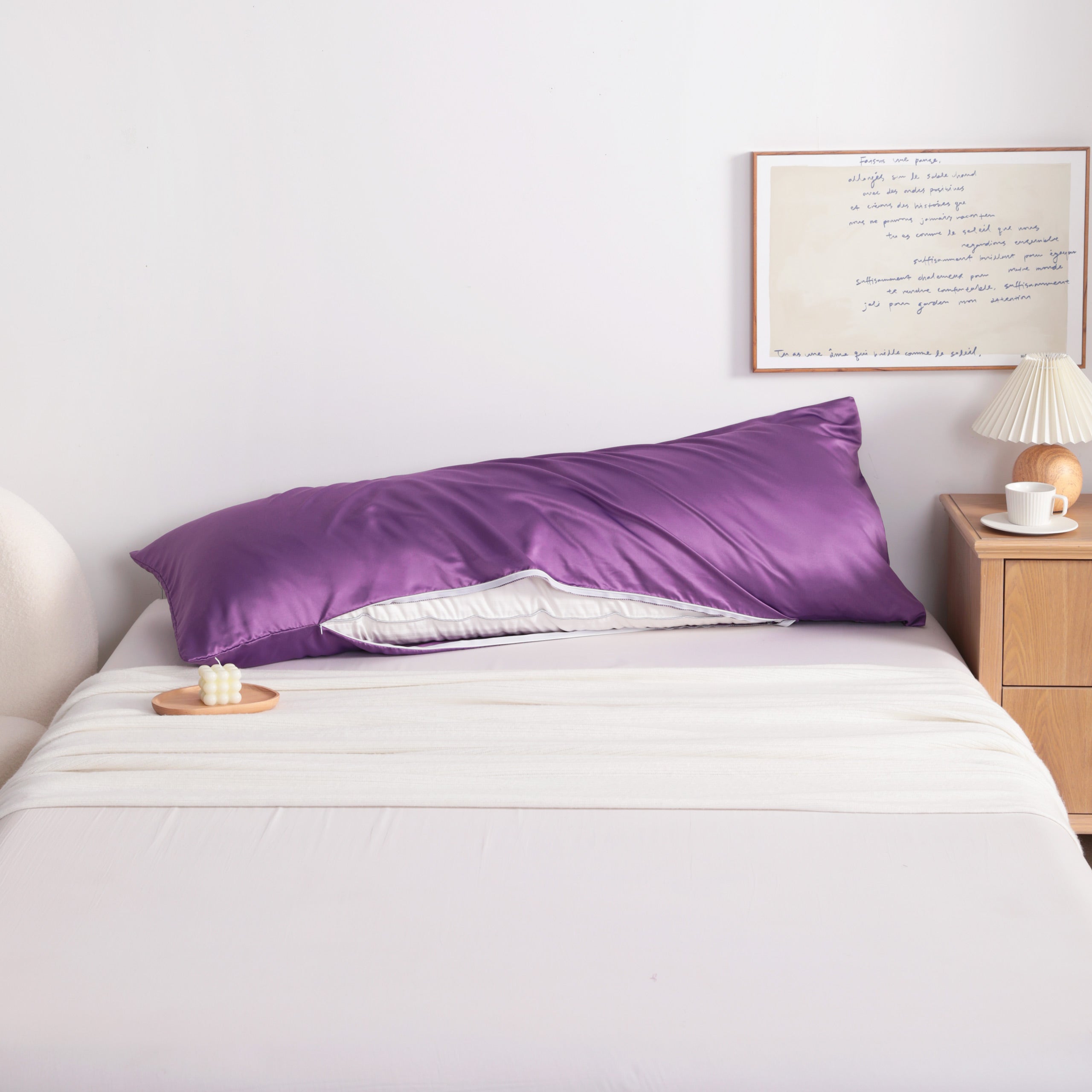 Silky Smooth Satin Body Pillowcase with Zipper, 20x54 Inches