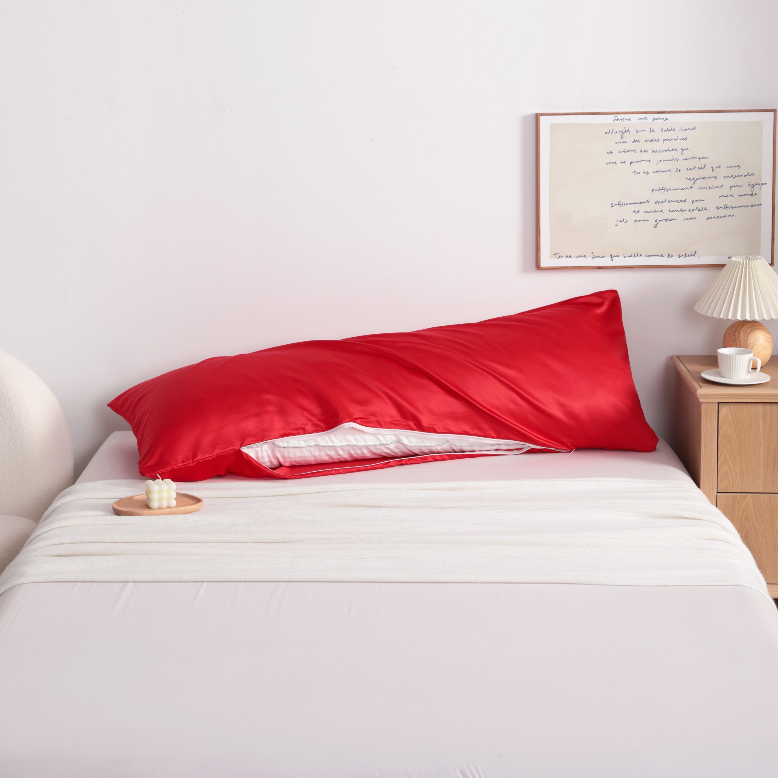 Silky Smooth Satin Body Pillowcase with Zipper, 20x54 Inches