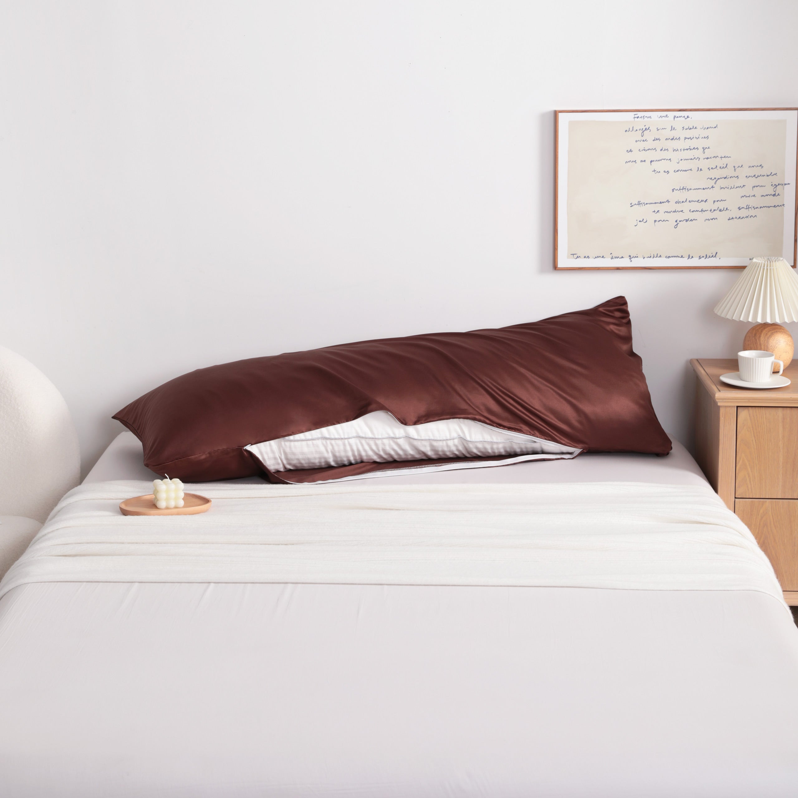 Silky Smooth Satin Body Pillowcase with Zipper, 20x54 Inches