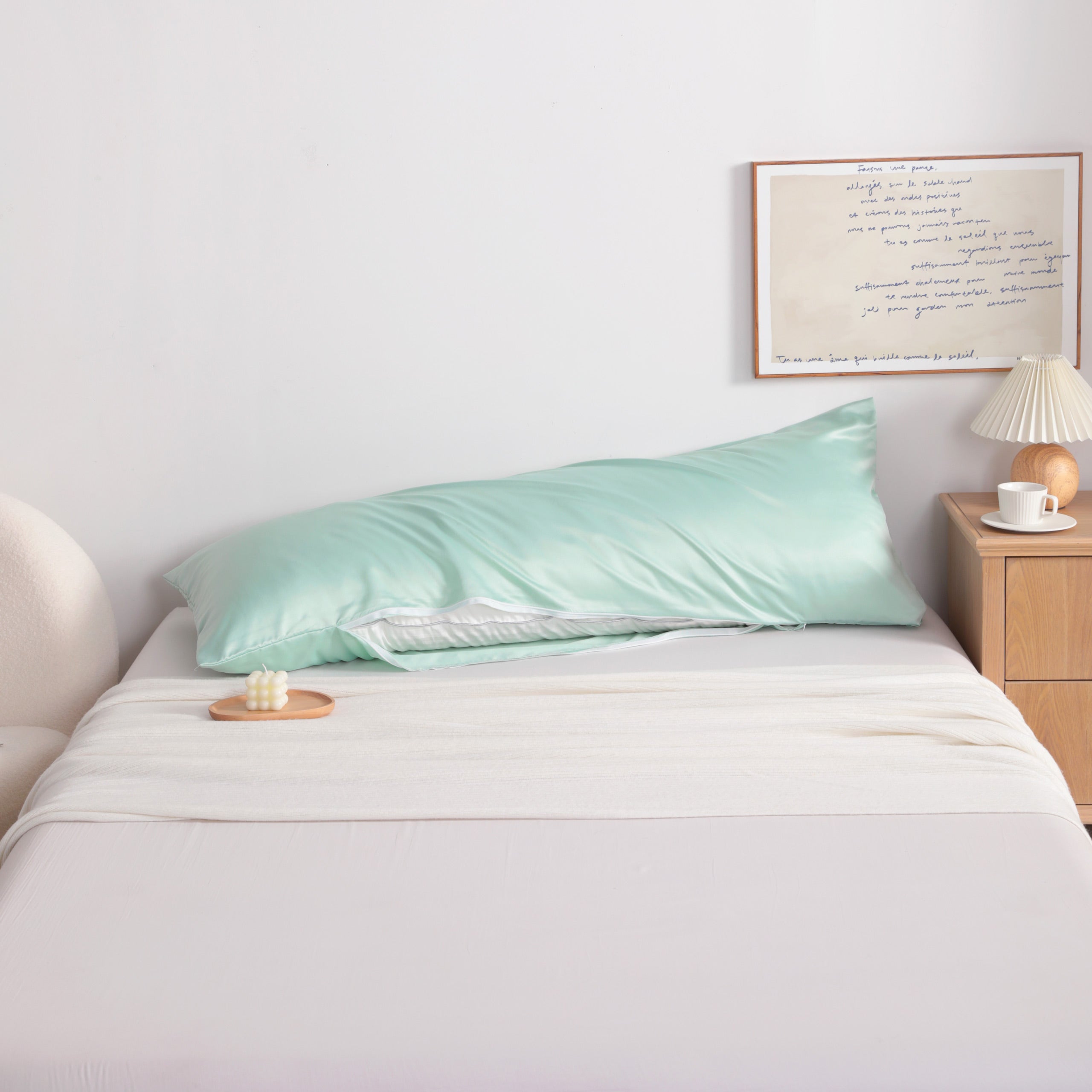 Silky Smooth Satin Body Pillowcase with Zipper, 20x54 Inches