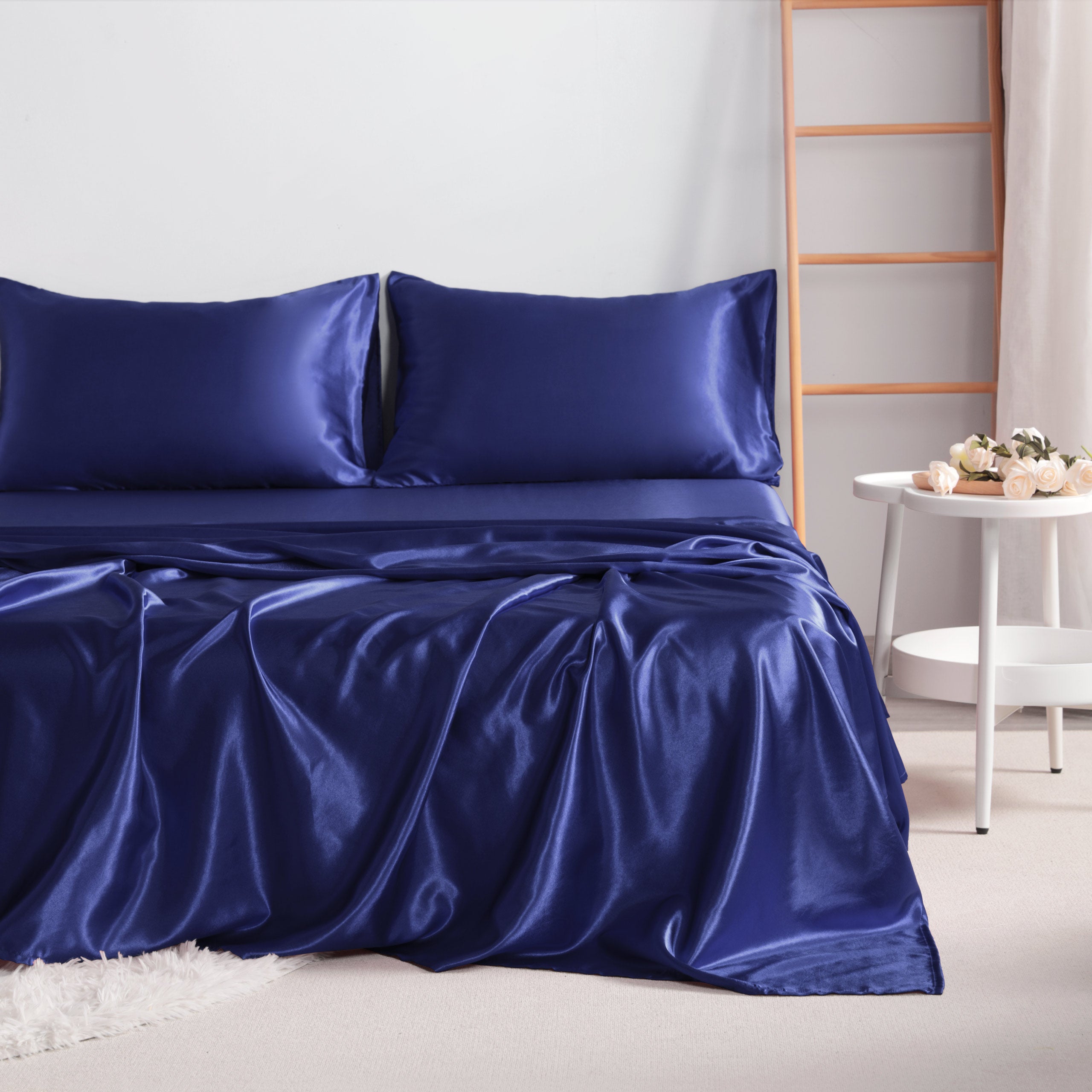 4 Pieces Luxury and Silky Smooth Satin Bed Sheet Set