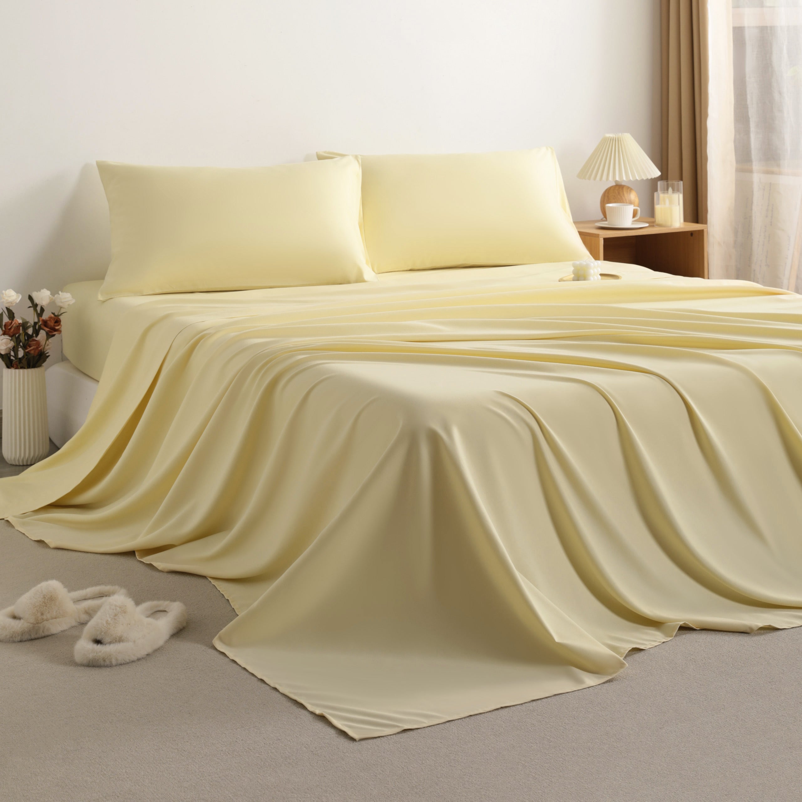 3/4 Pieces Soft Brushed Microfiber Bed Sheet Set