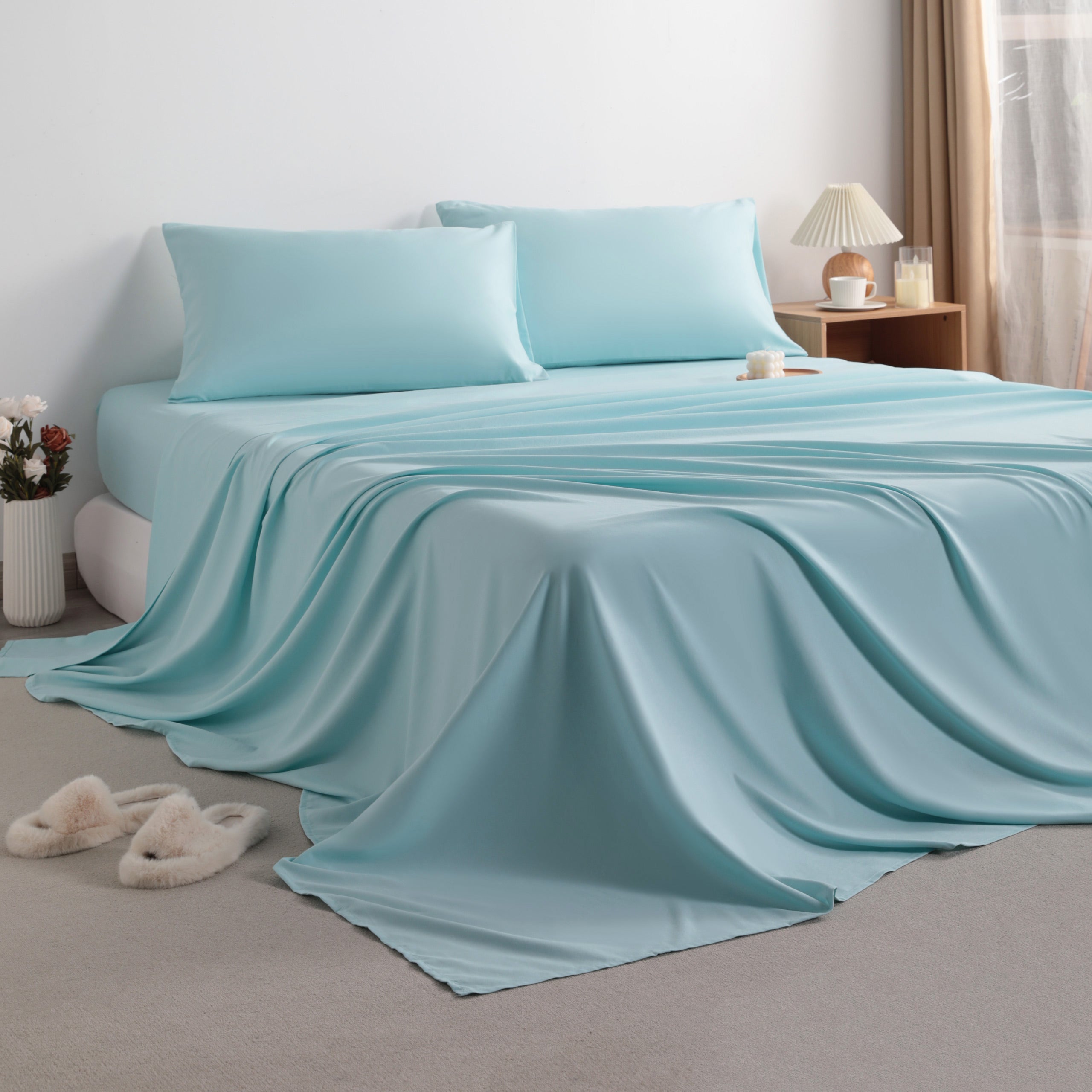 3/4 Pieces Soft Brushed Microfiber Bed Sheet Set