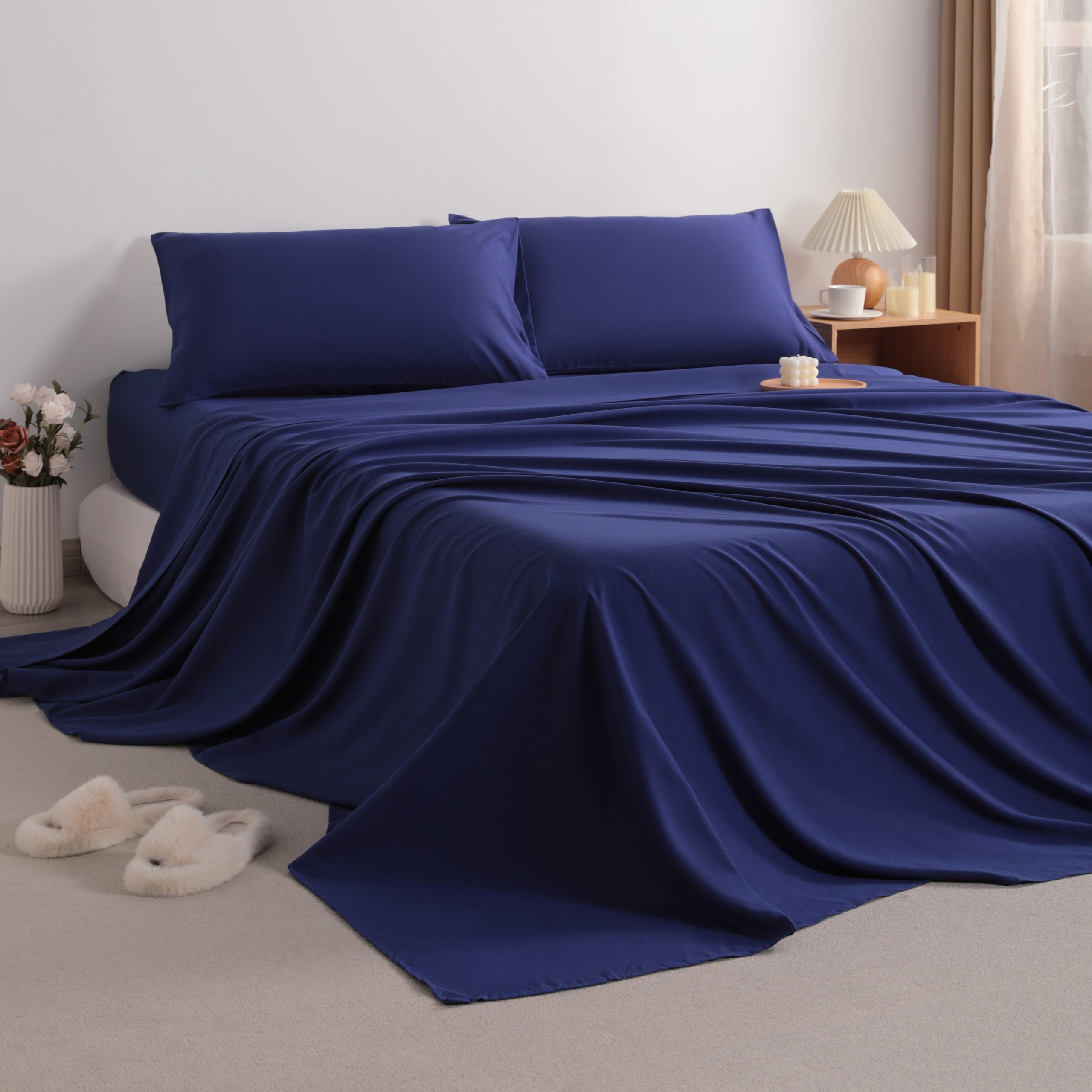 3/4 Pieces Soft Brushed Microfiber Bed Sheet Set
