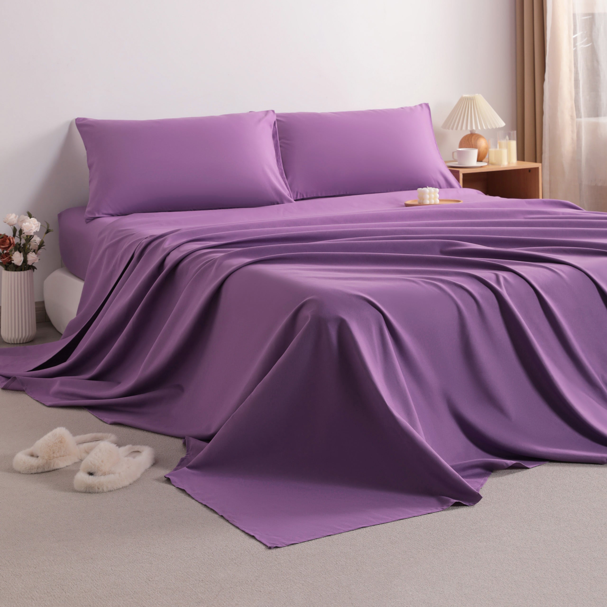 3/4 Pieces Soft Brushed Microfiber Bed Sheet Set