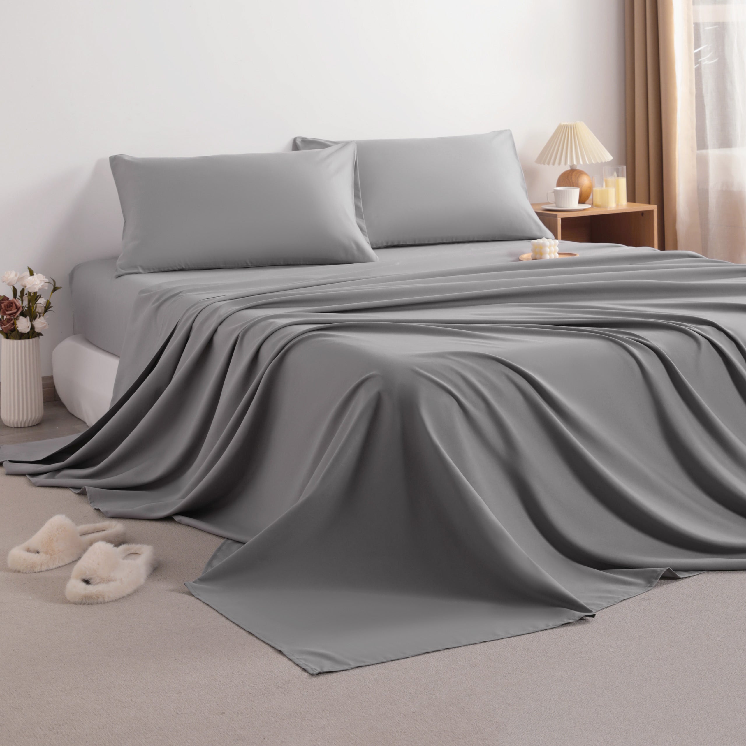3/4 Pieces Soft Brushed Microfiber Bed Sheet Set