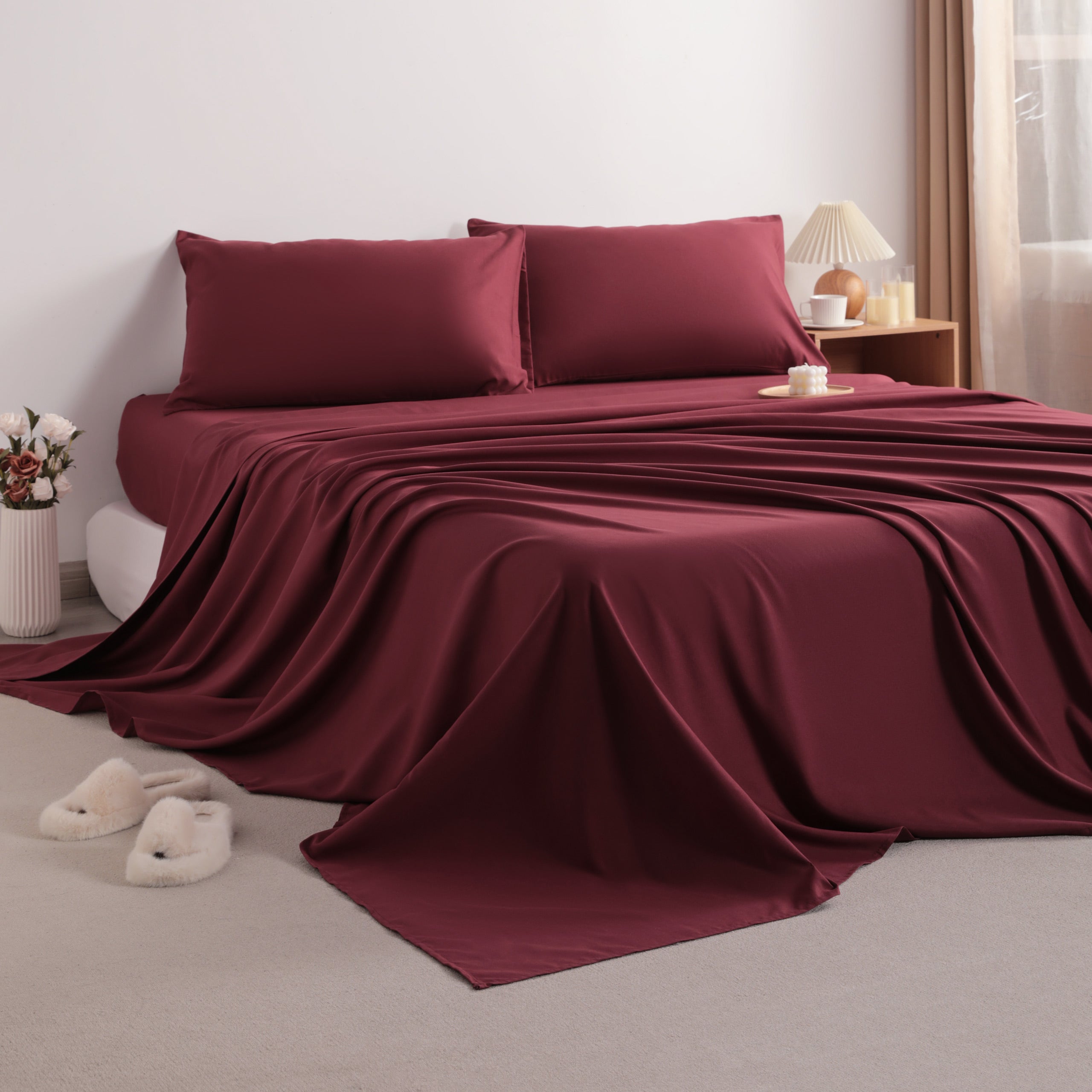 3/4 Pieces Soft Brushed Microfiber Bed Sheet Set