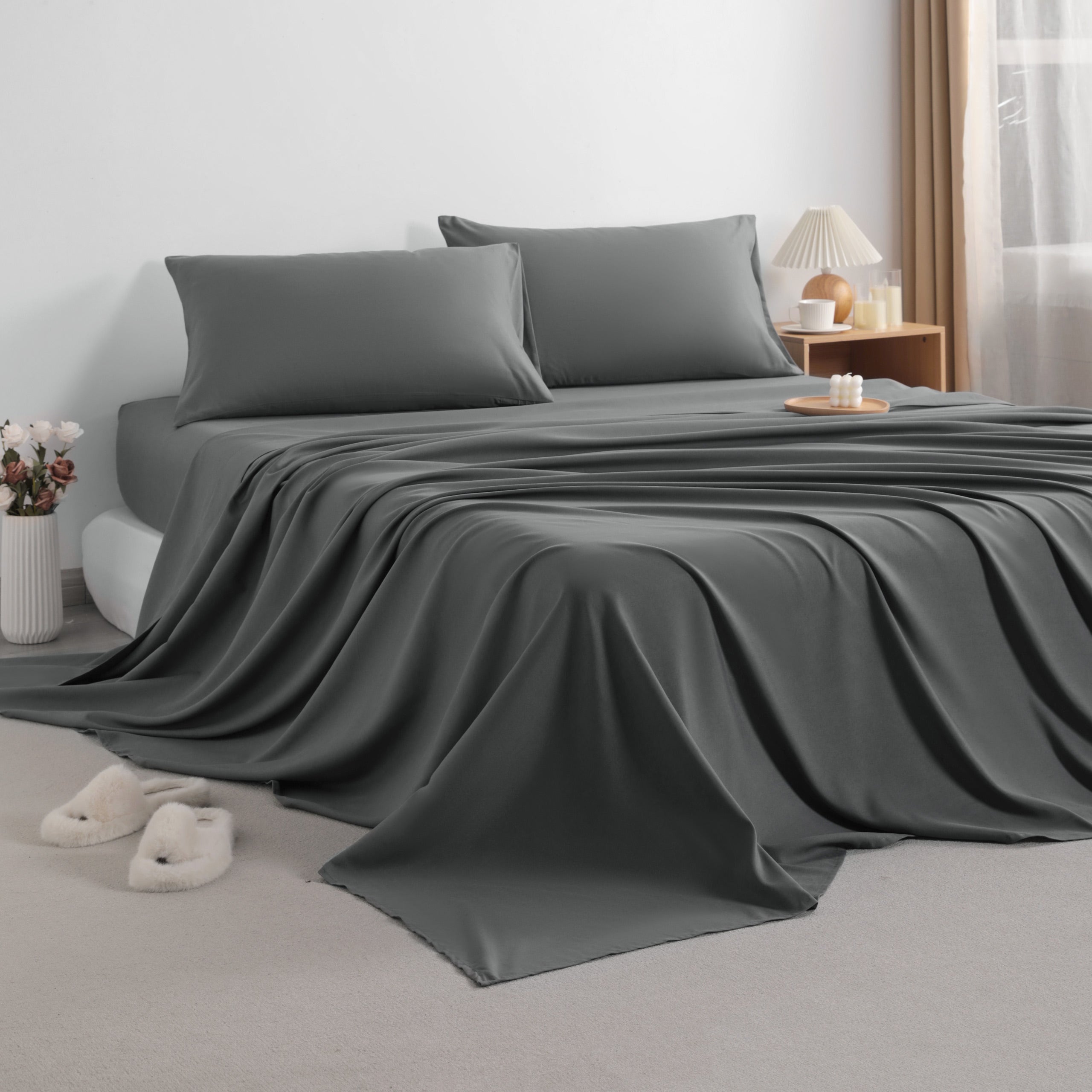 3/4 Pieces Soft Brushed Microfiber Bed Sheet Set