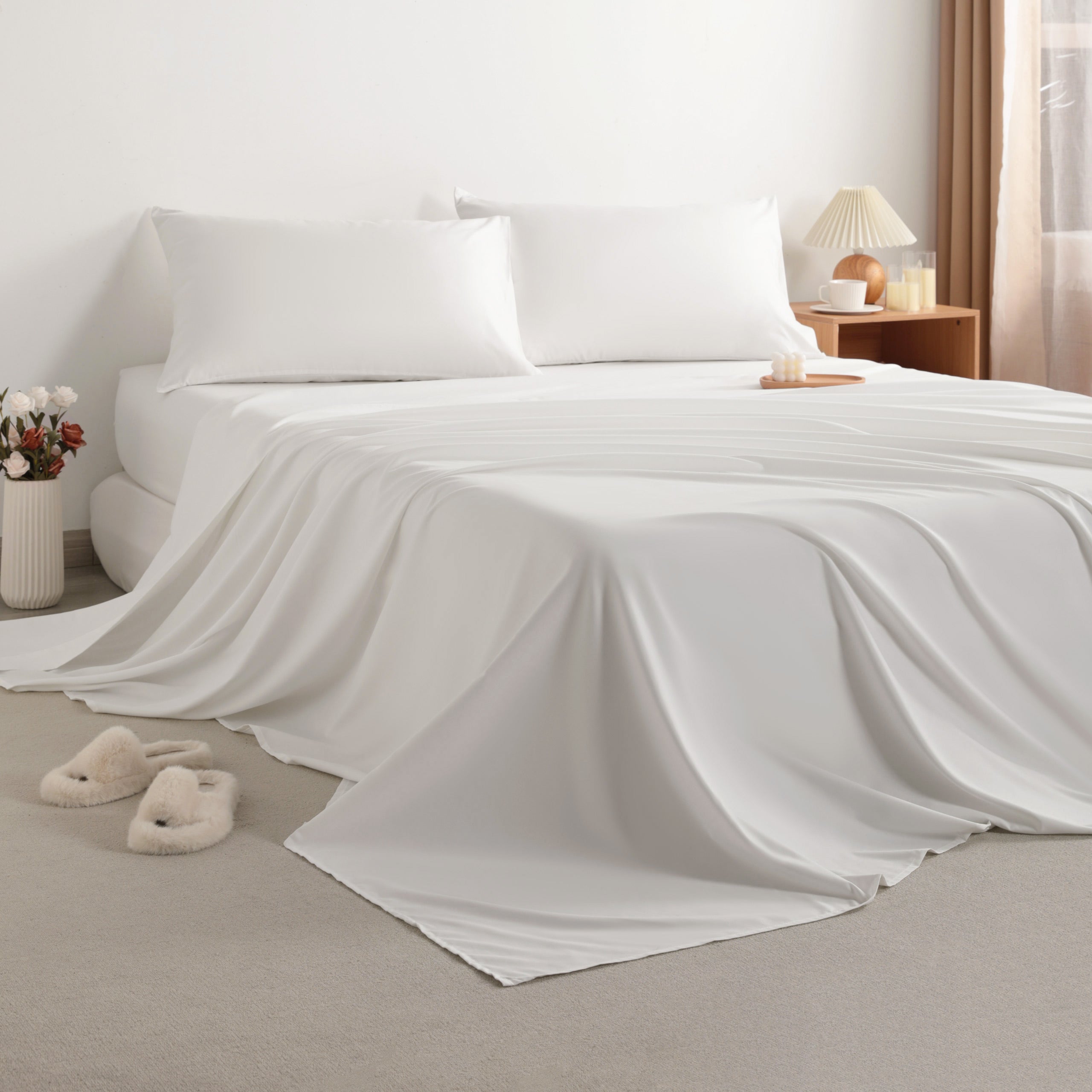 3/4 Pieces Soft Brushed Microfiber Bed Sheet Set