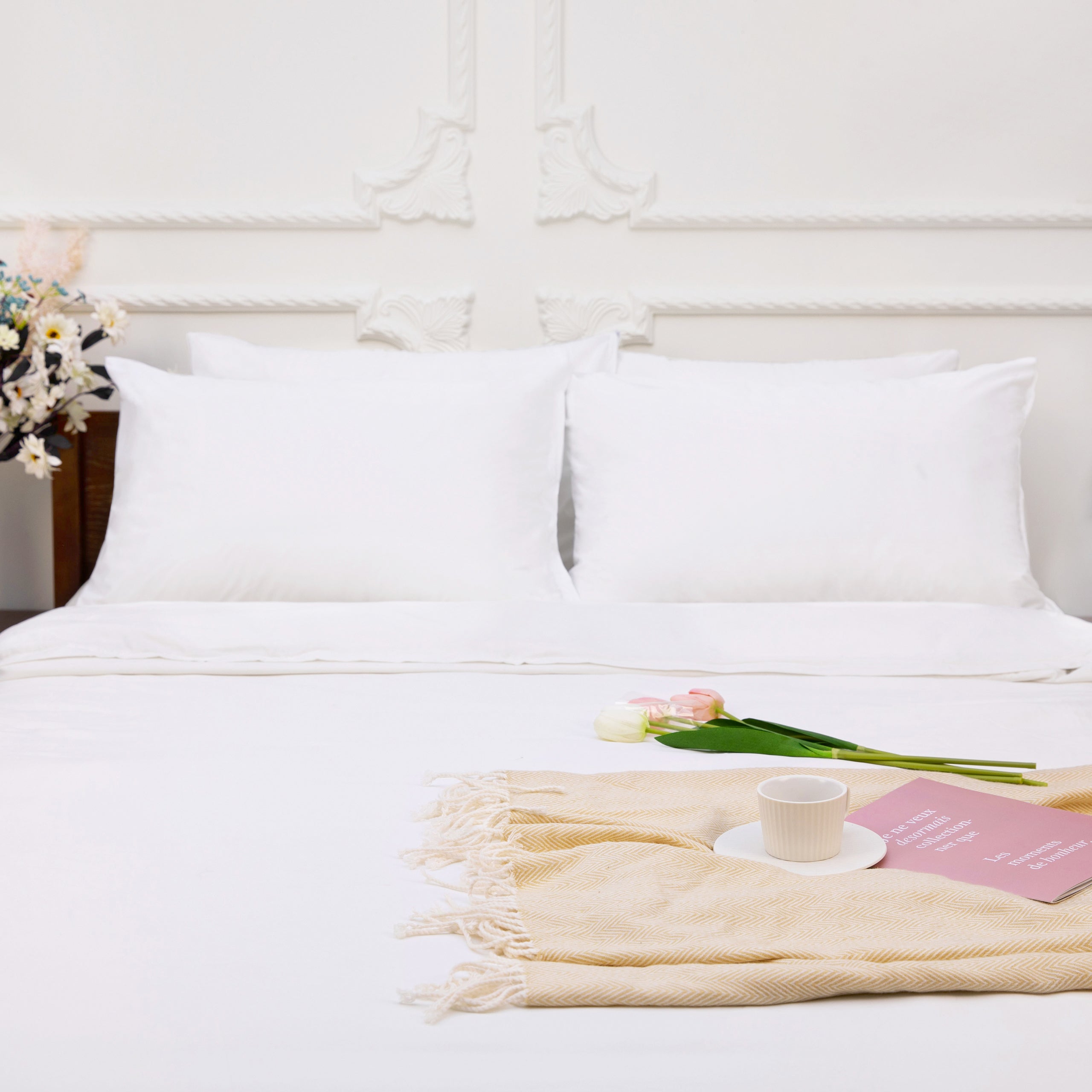 4 Pack Microfiber Waterproof Pillow Protectors