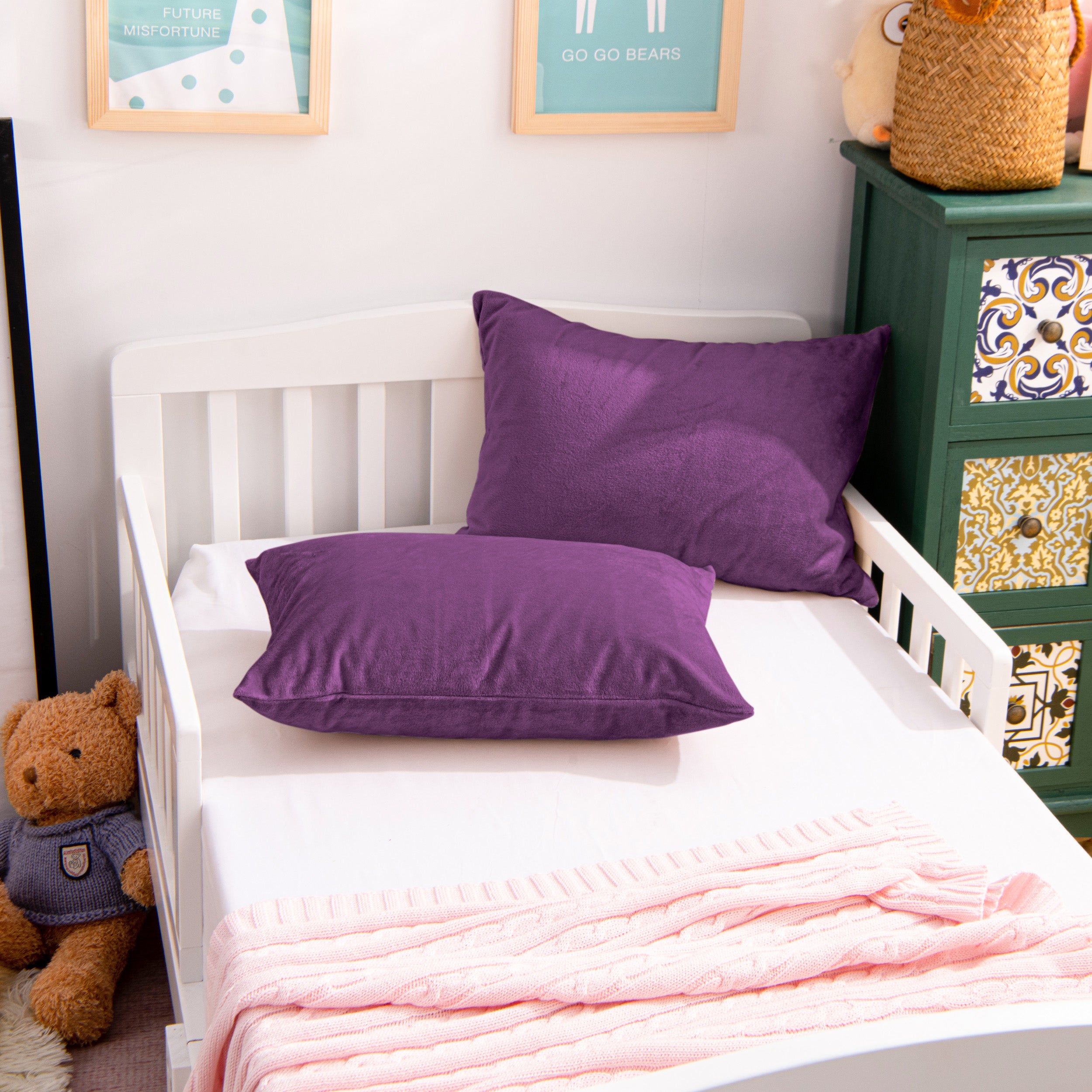 2 Pack Velvet Toddler Pillowcases