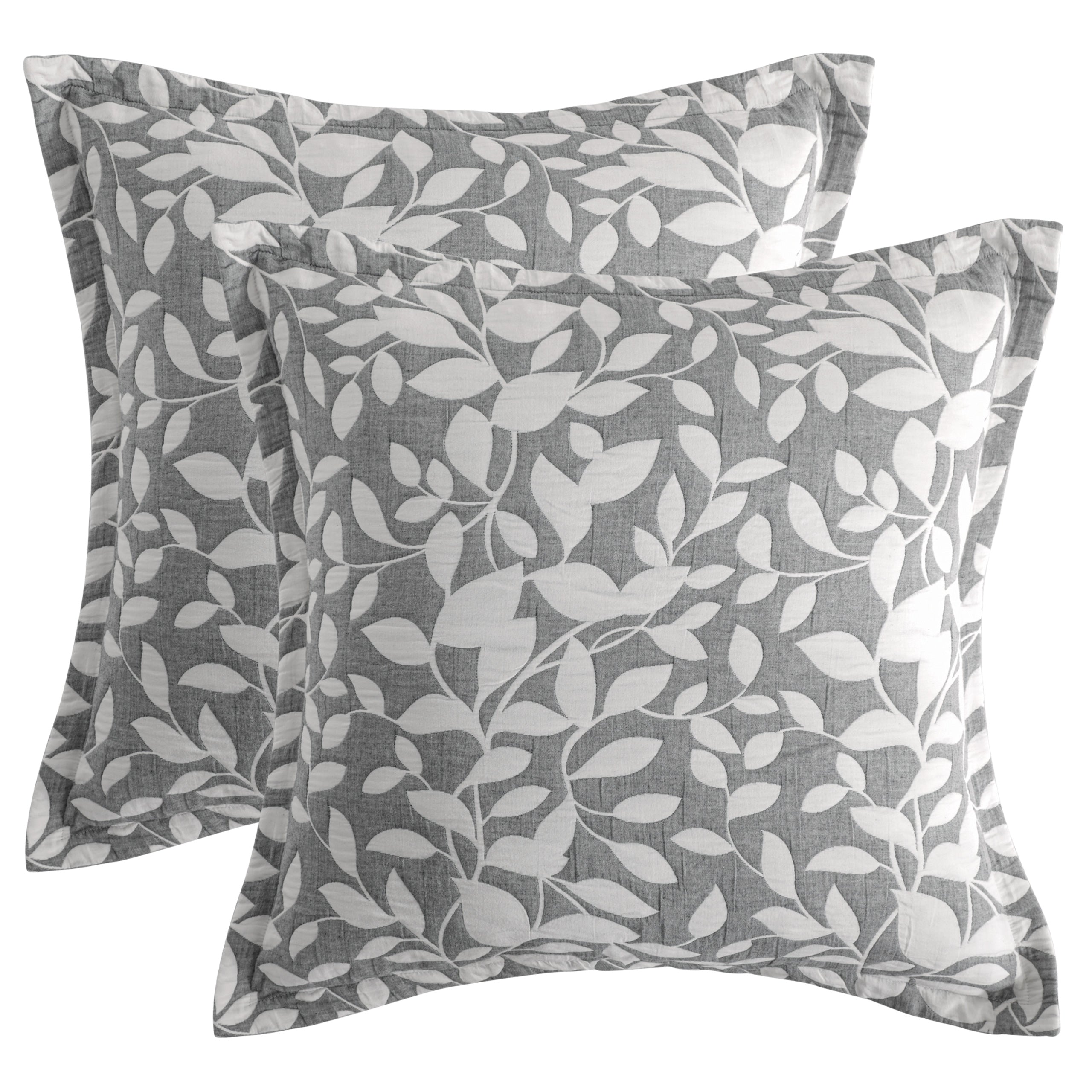 2 Pack Triple-Layer Cotton Euro Pillow Shams,26x26 Inches