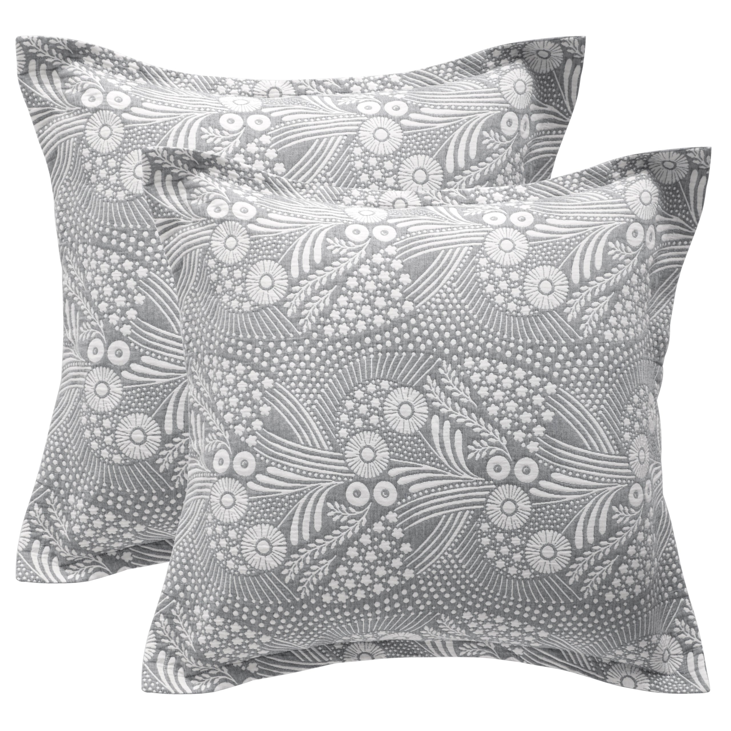 2 Pack Triple-Layer Cotton Euro Pillow Shams,26x26 Inches