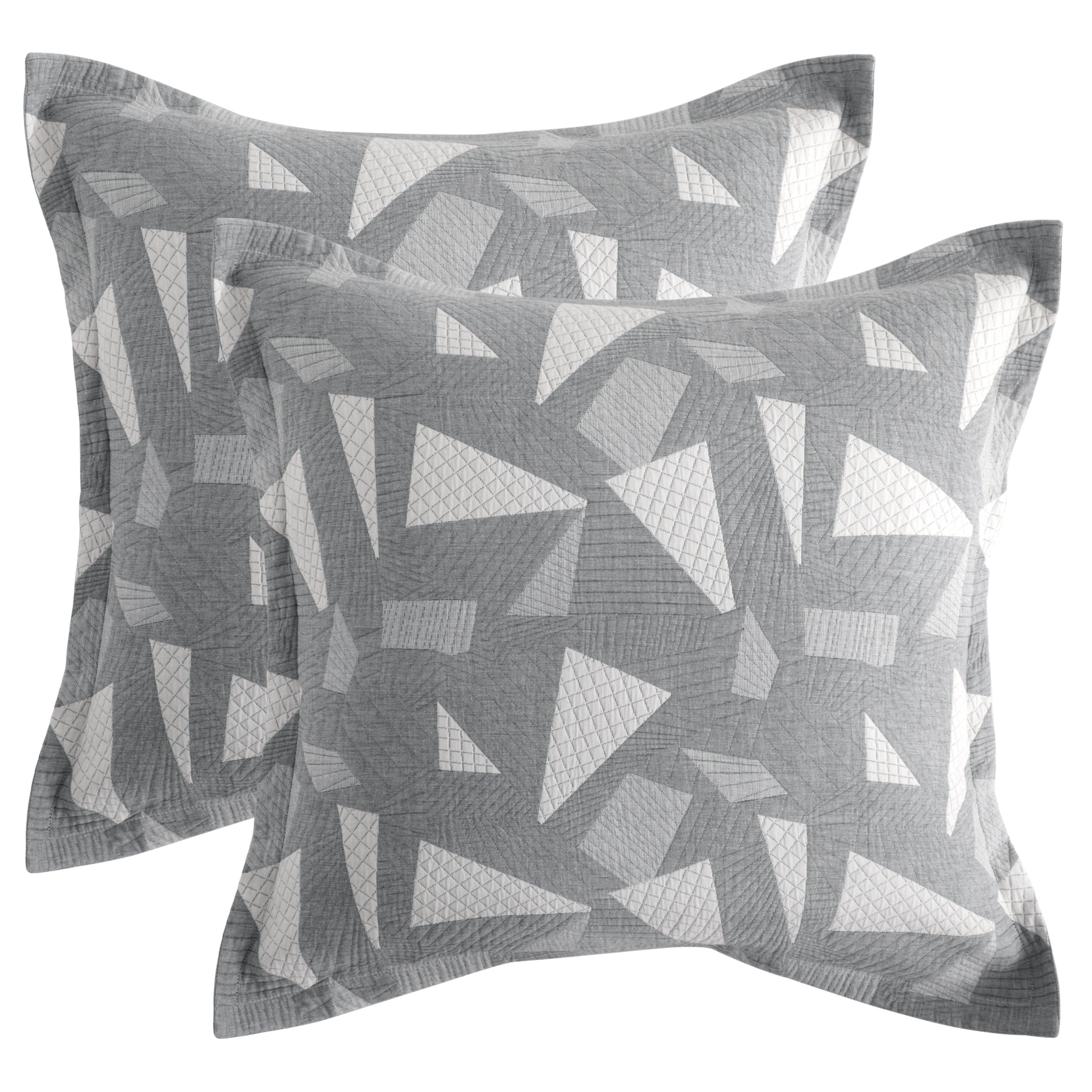 2 Pack Triple-Layer Cotton Euro Pillow Shams,26x26 Inches