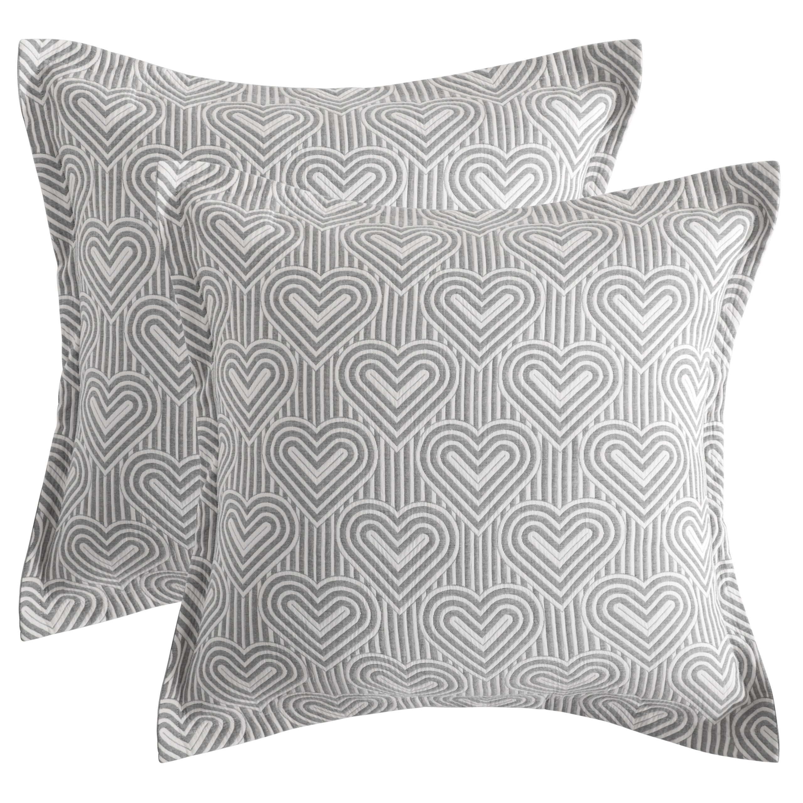 2 Pack Triple-Layer Cotton Euro Pillow Shams,26x26 Inches