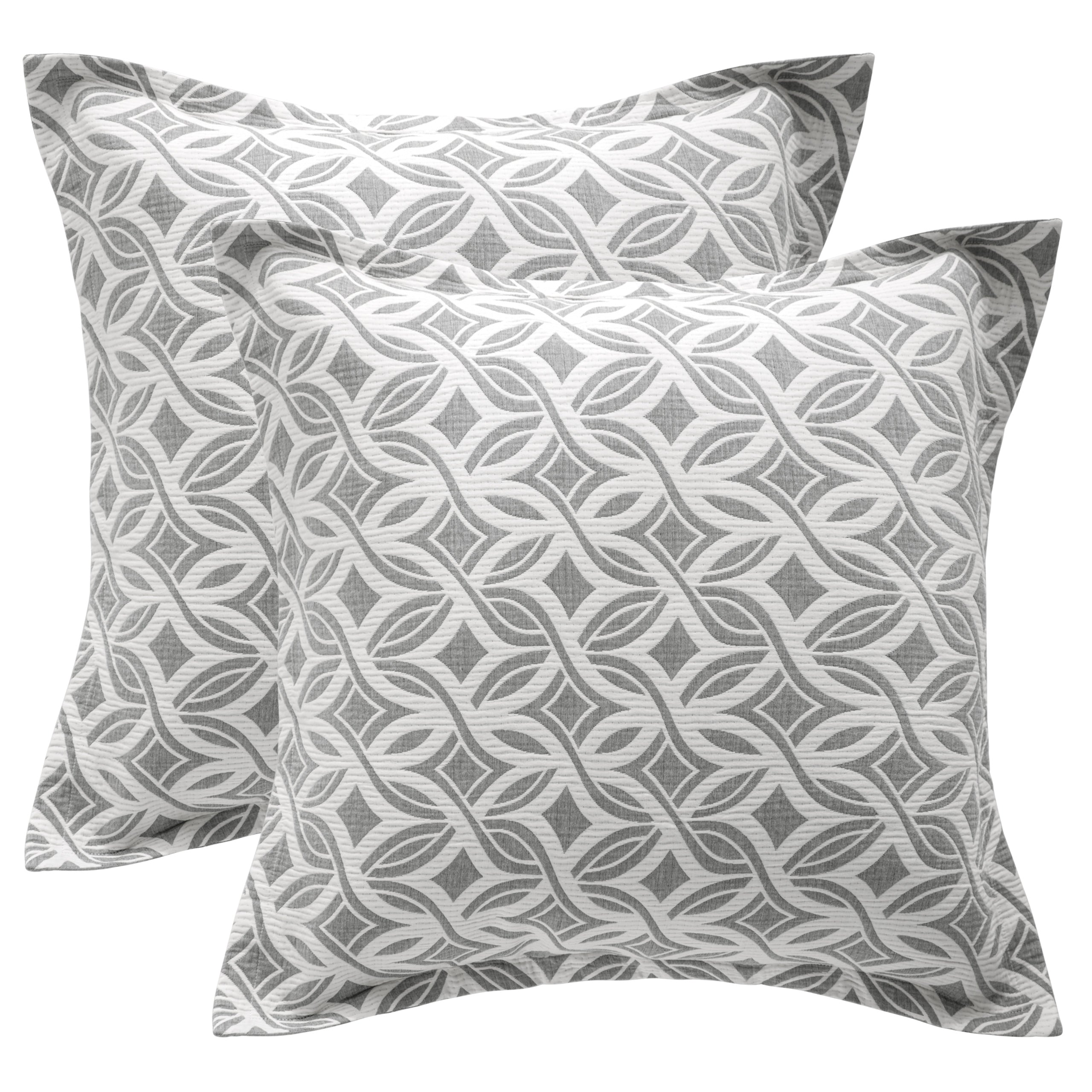 2 Pack Triple-Layer Cotton Euro Pillow Shams,26x26 Inches