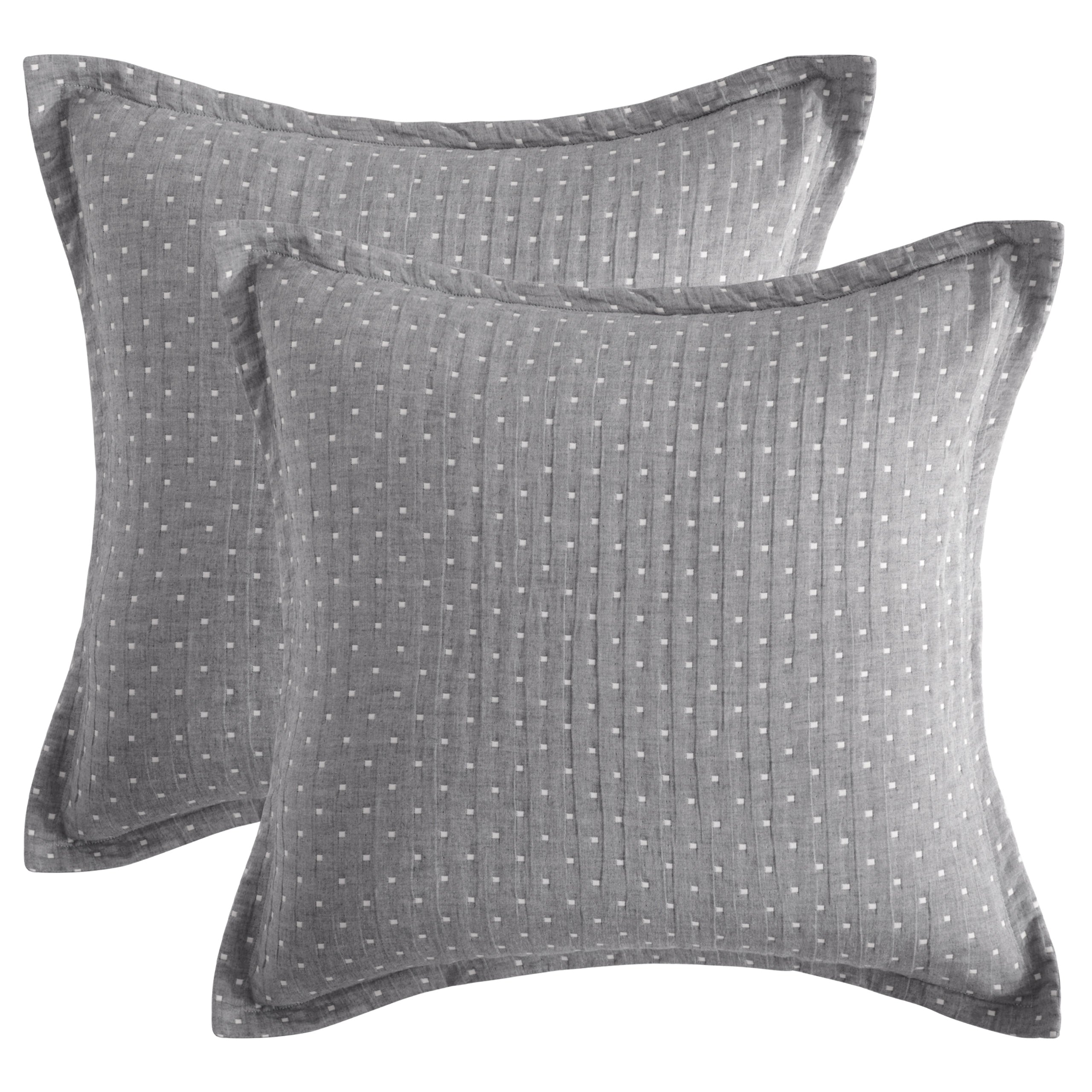 2 Pack Triple-Layer Cotton Euro Pillow Shams,26x26 Inches