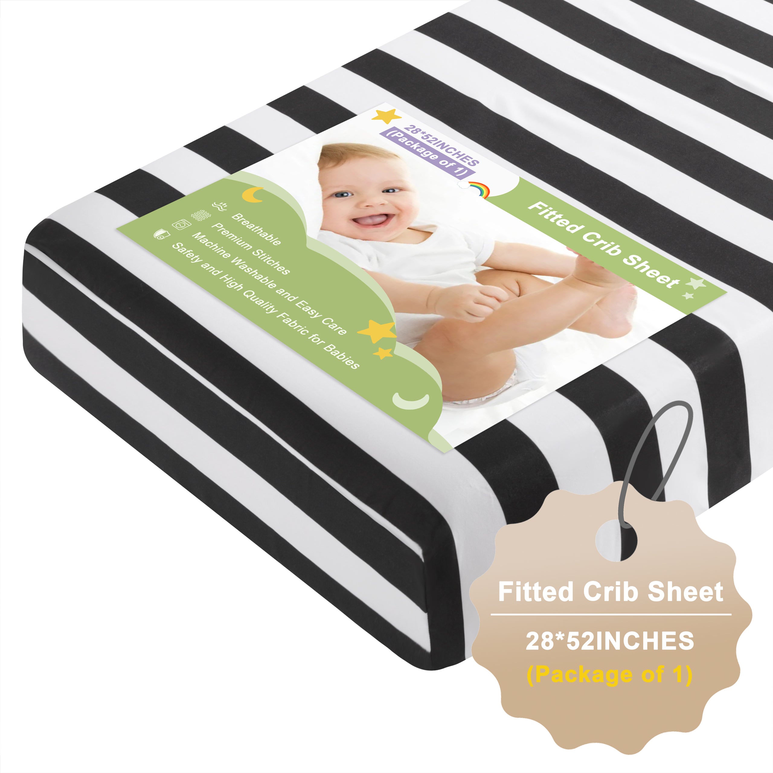Brushed Microfiber Fitted Crib Sheet