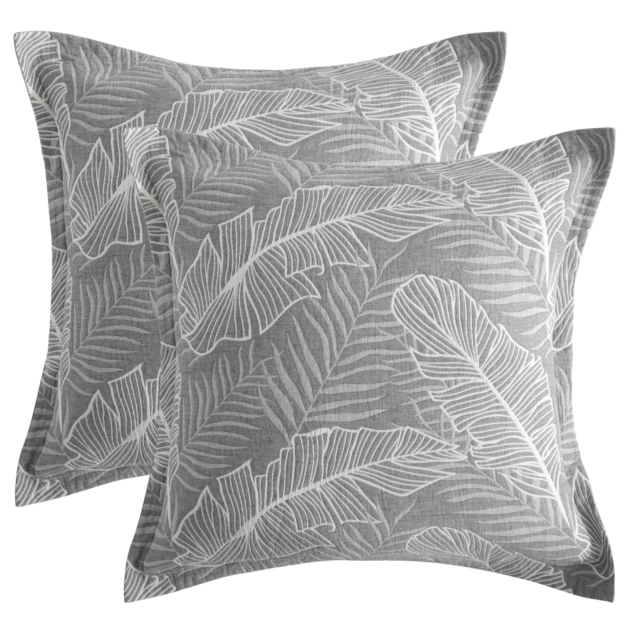 2 Pack Triple-Layer Cotton Euro Pillow Shams,26x26 Inches