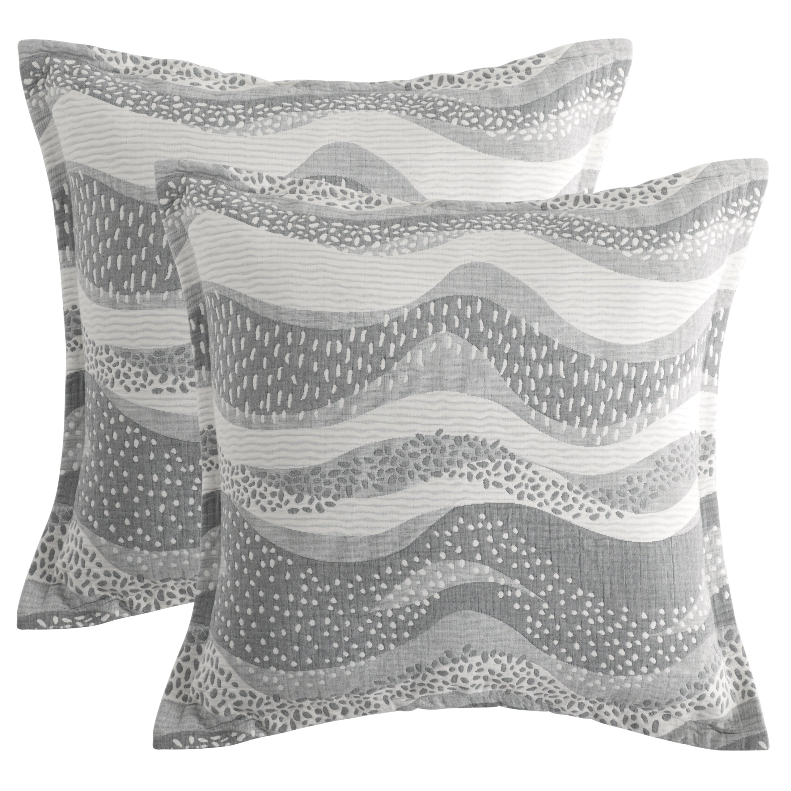 2 Pack Triple-Layer Cotton Euro Pillow Shams,26x26 Inches