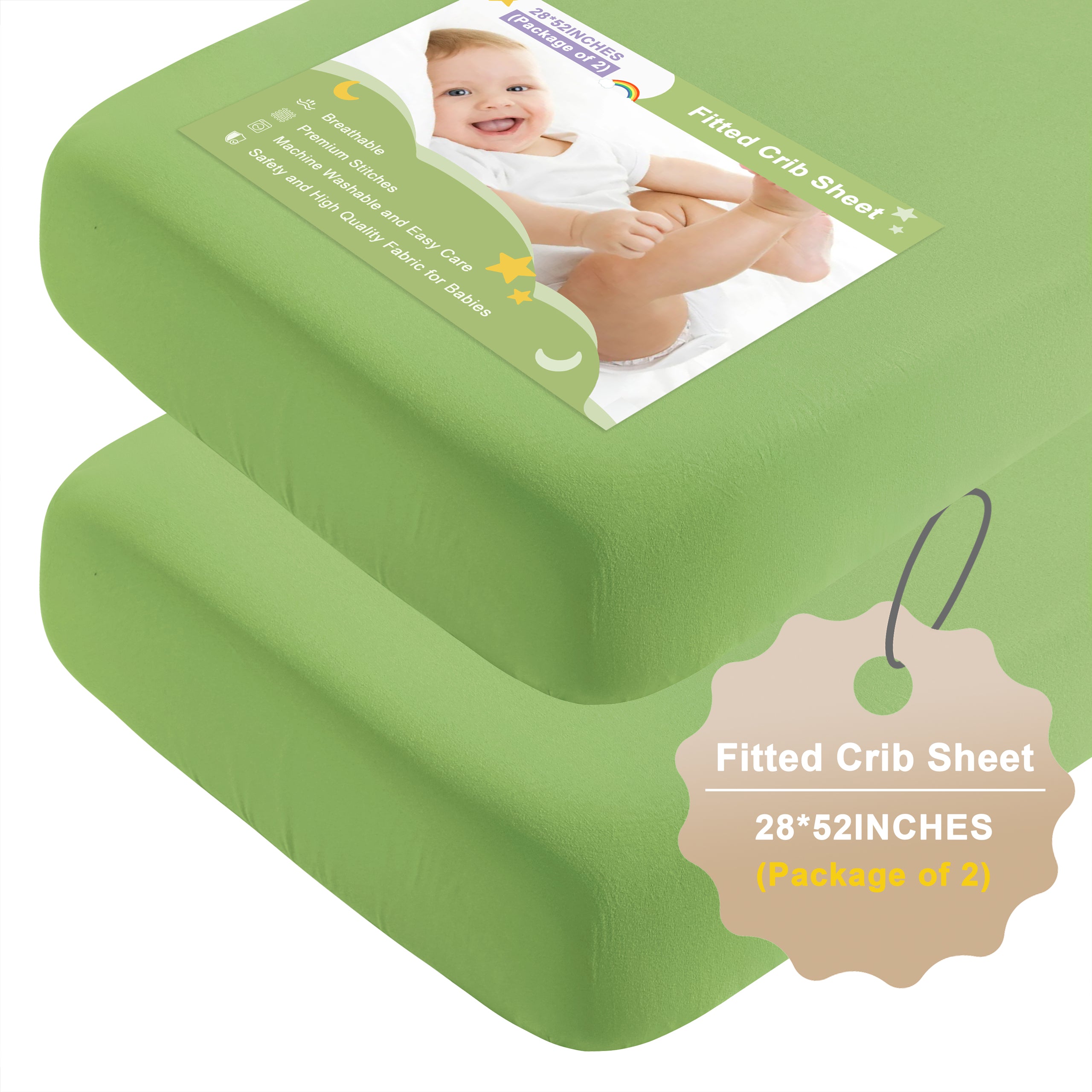 Brushed Microfiber Fitted Crib Sheet