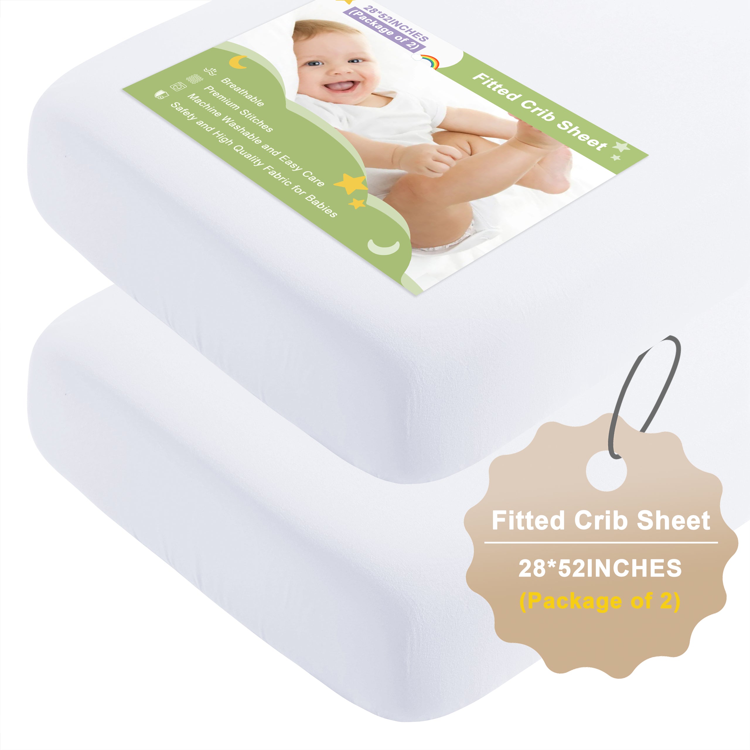 Brushed Microfiber Fitted Crib Sheet