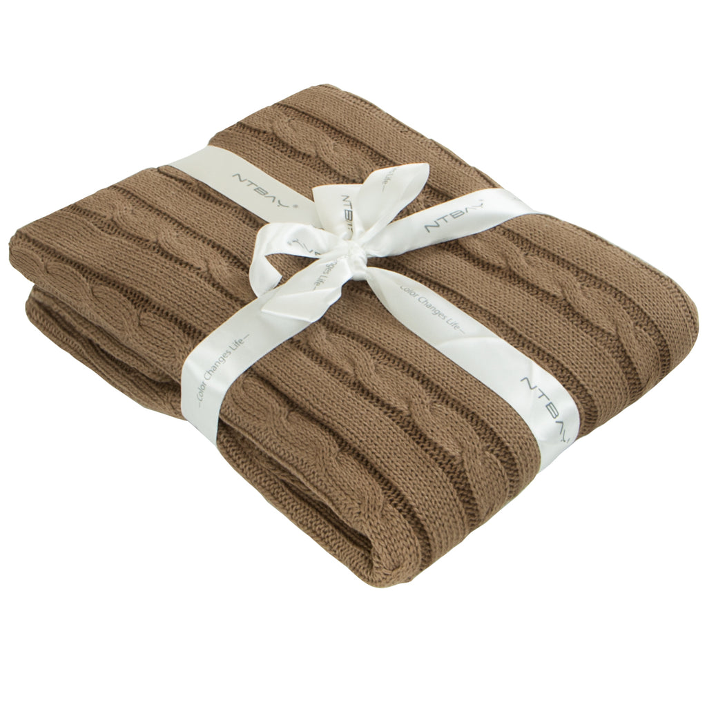 30"x40" Cotton Cable Knit Toddler Blanket