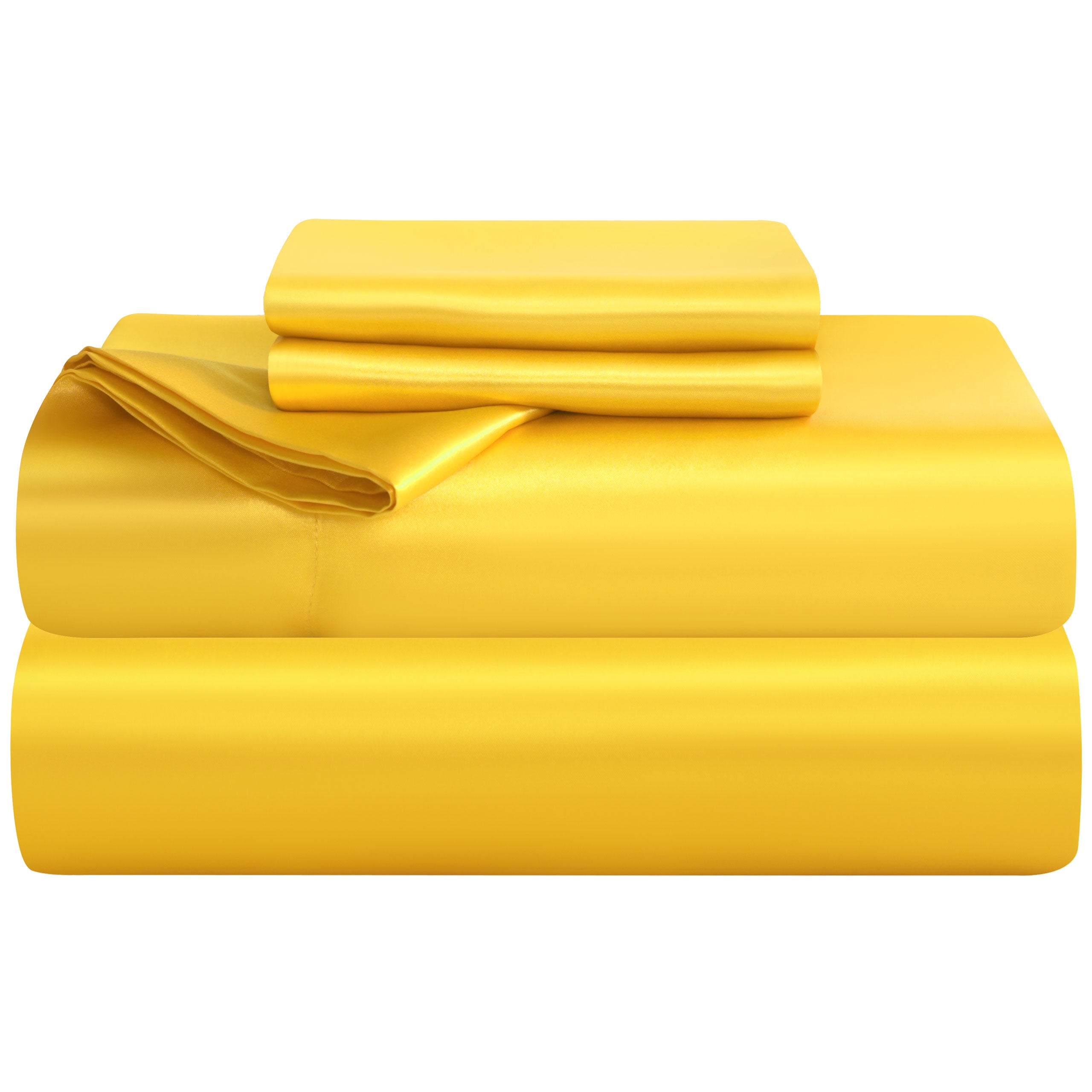 4 Pieces Luxury and Silky Smooth Satin Bed Sheet Set