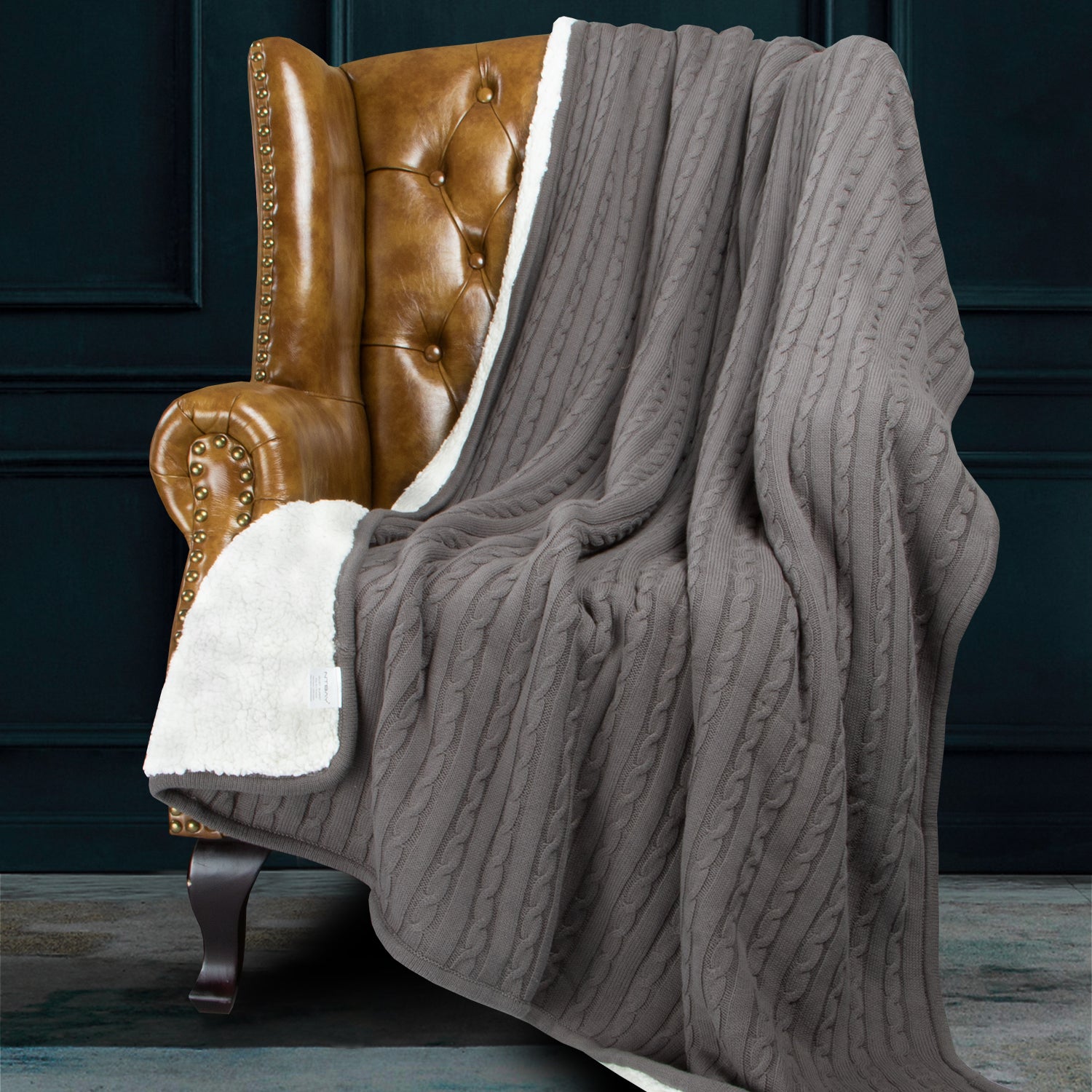 Fluffy Cotton Knitted Blanket, Skin-friendly Throw