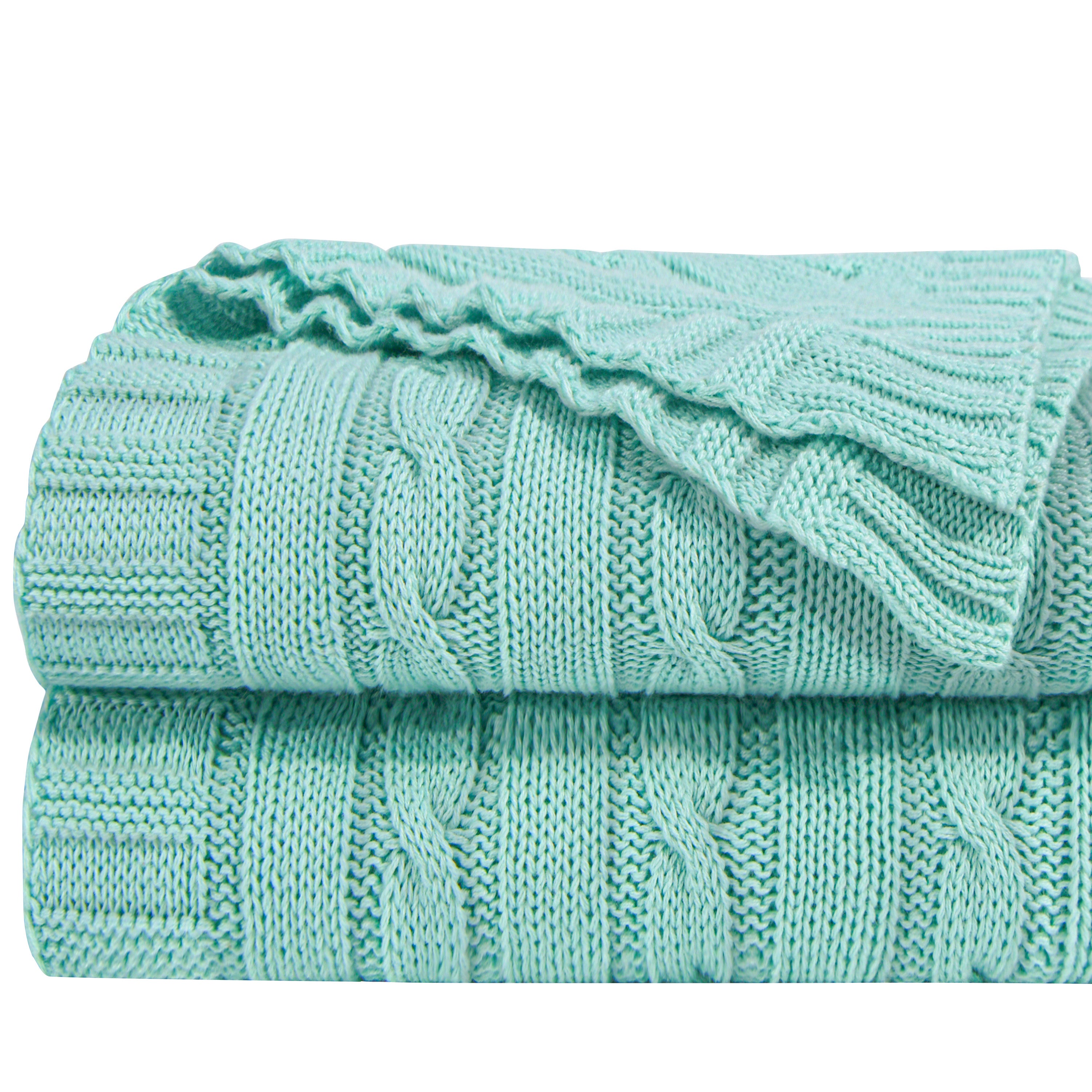 Cotton Cable Knit Blanket