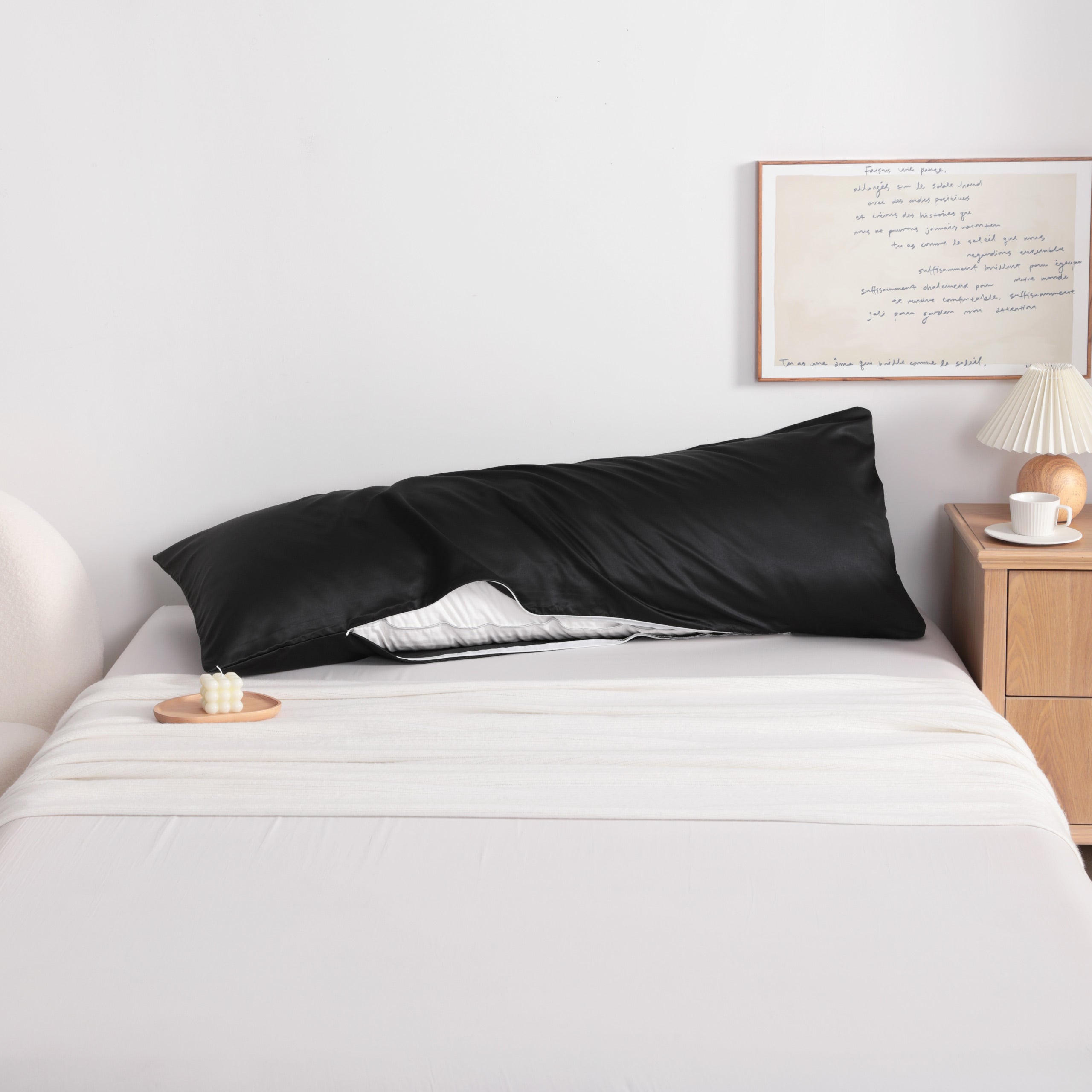 Silky Smooth Satin Body Pillowcase with Zipper, 20x54 Inches